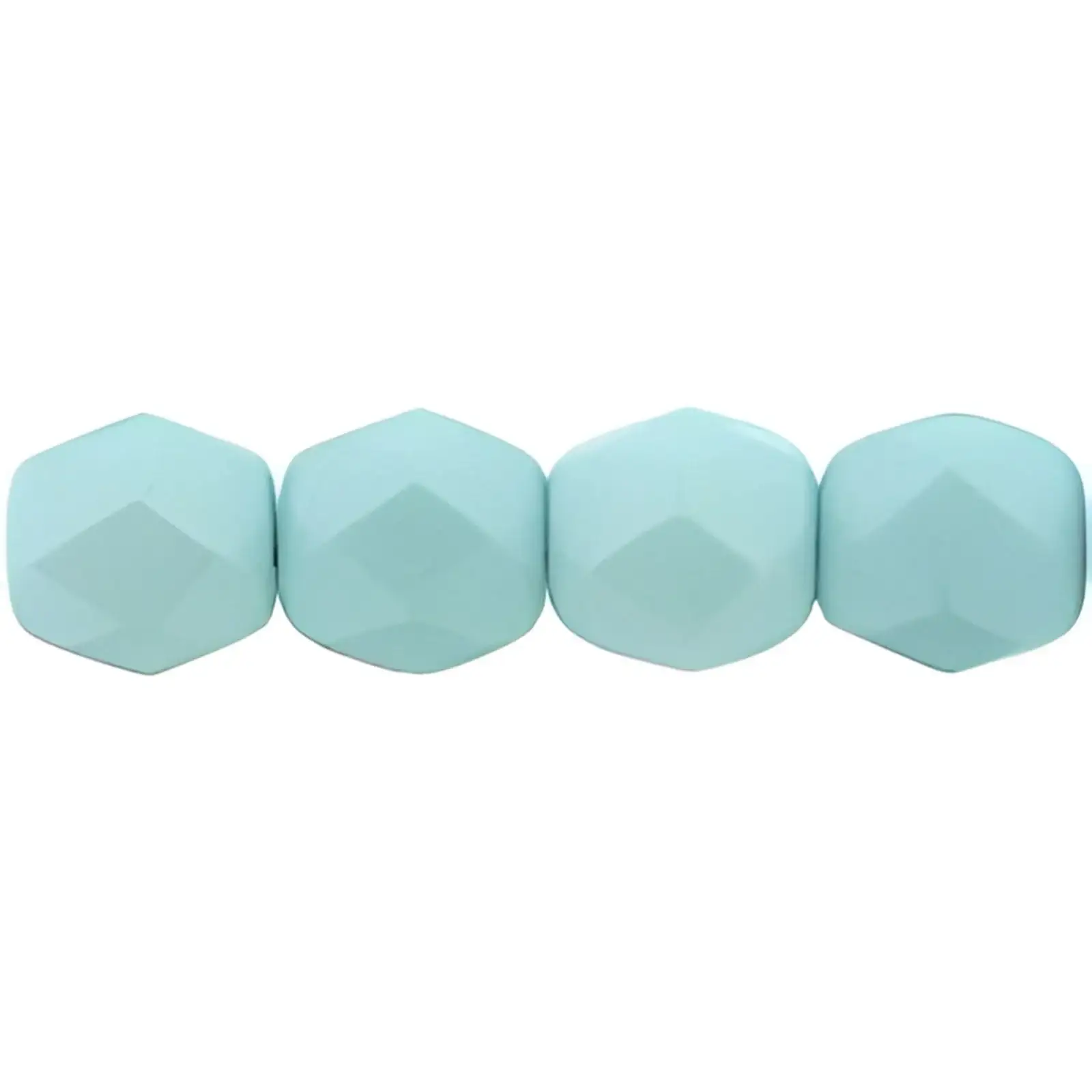 Fire Polish Beads, 4mm, Pastel Turquoise Powdery , 50 pieces