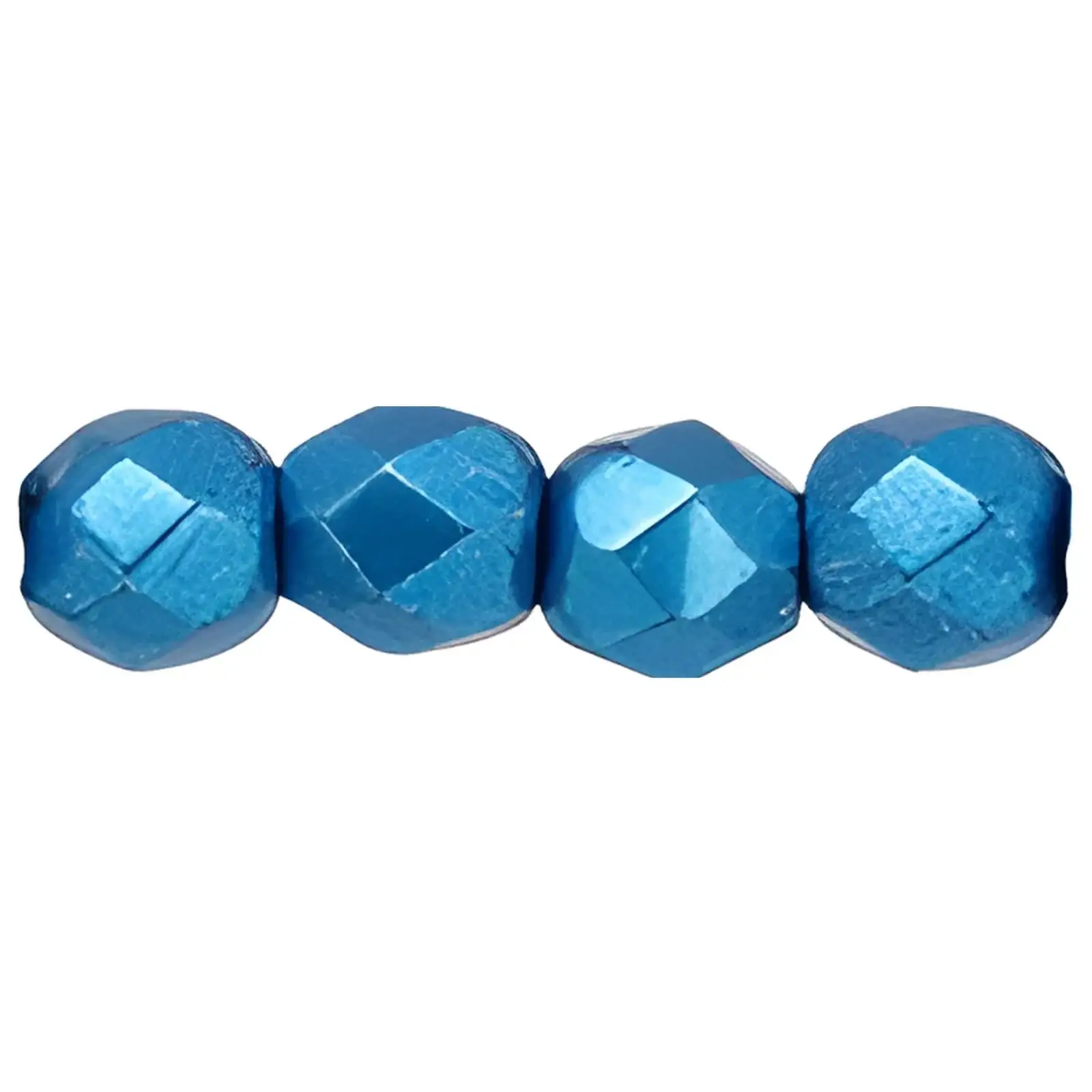 Fire Polish Beads, 4mm, Saturated Metallic Nebulas Blue, 50 pieces