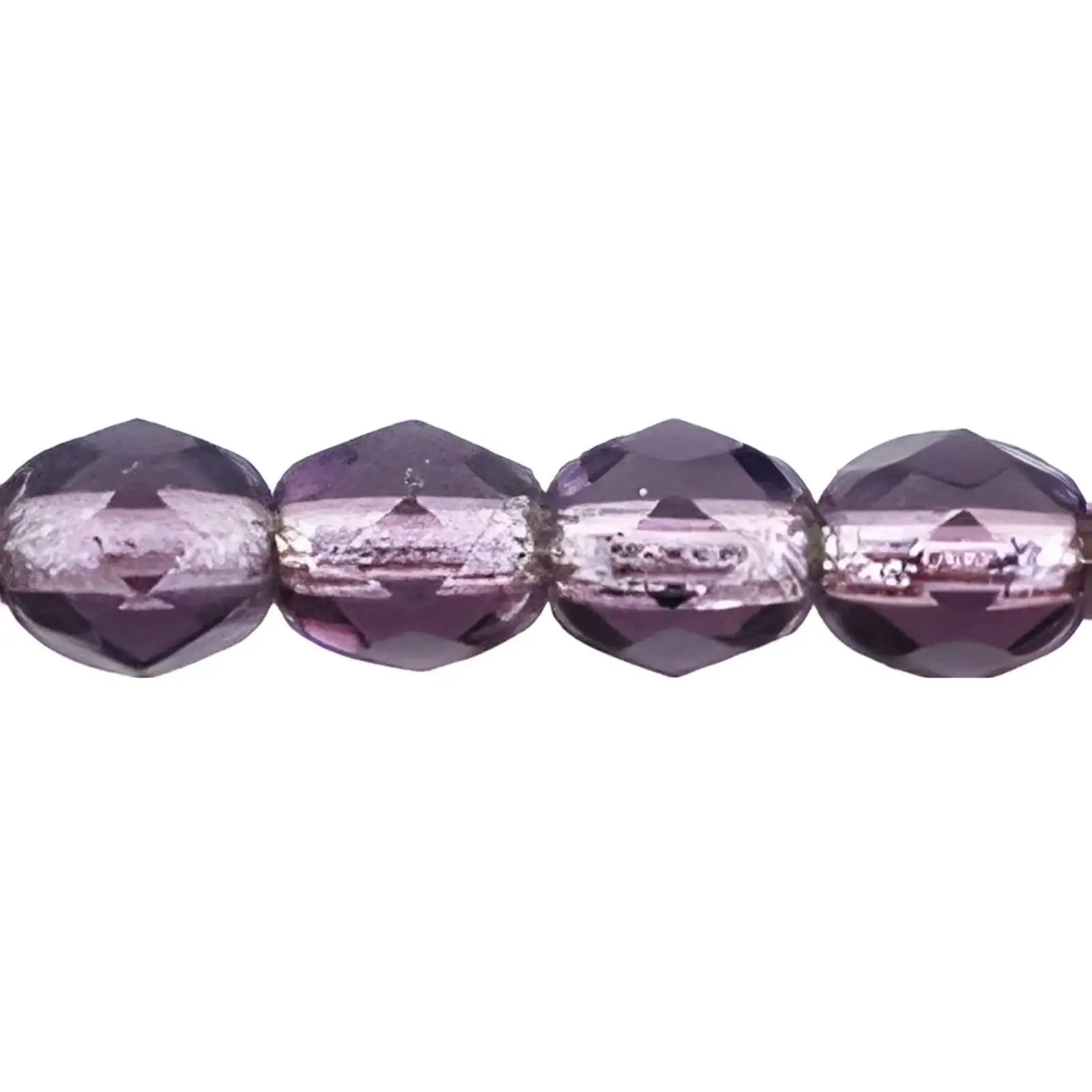 Fire Polish Beads, 4mm, Silver Lined Tanzanite, 50 pieces