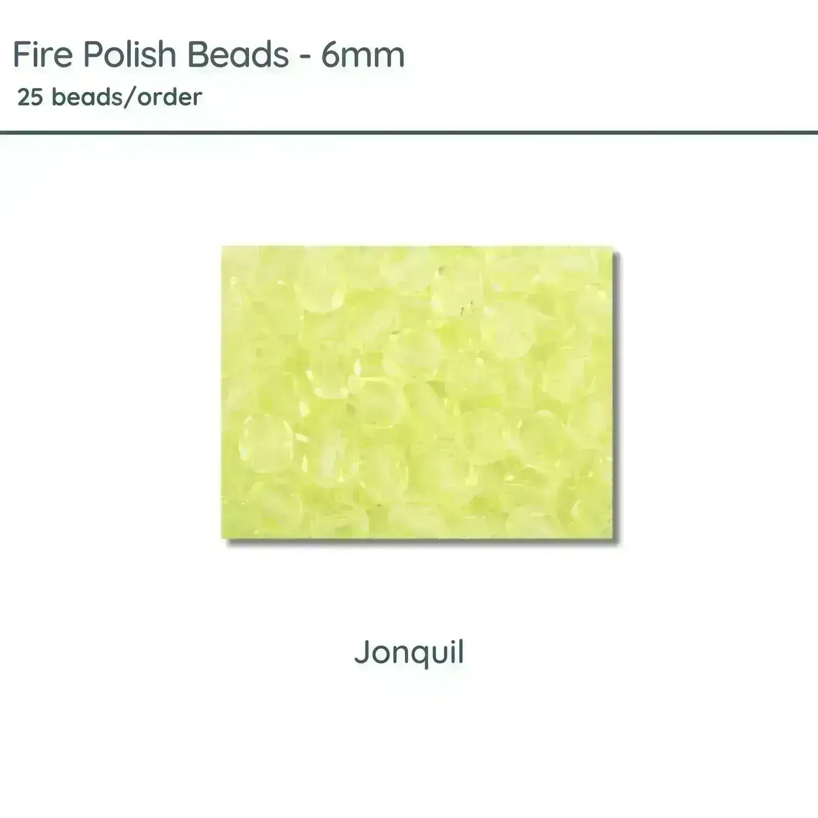 Fire Polish Beads, 6mm, Jonquil, 25 pieces