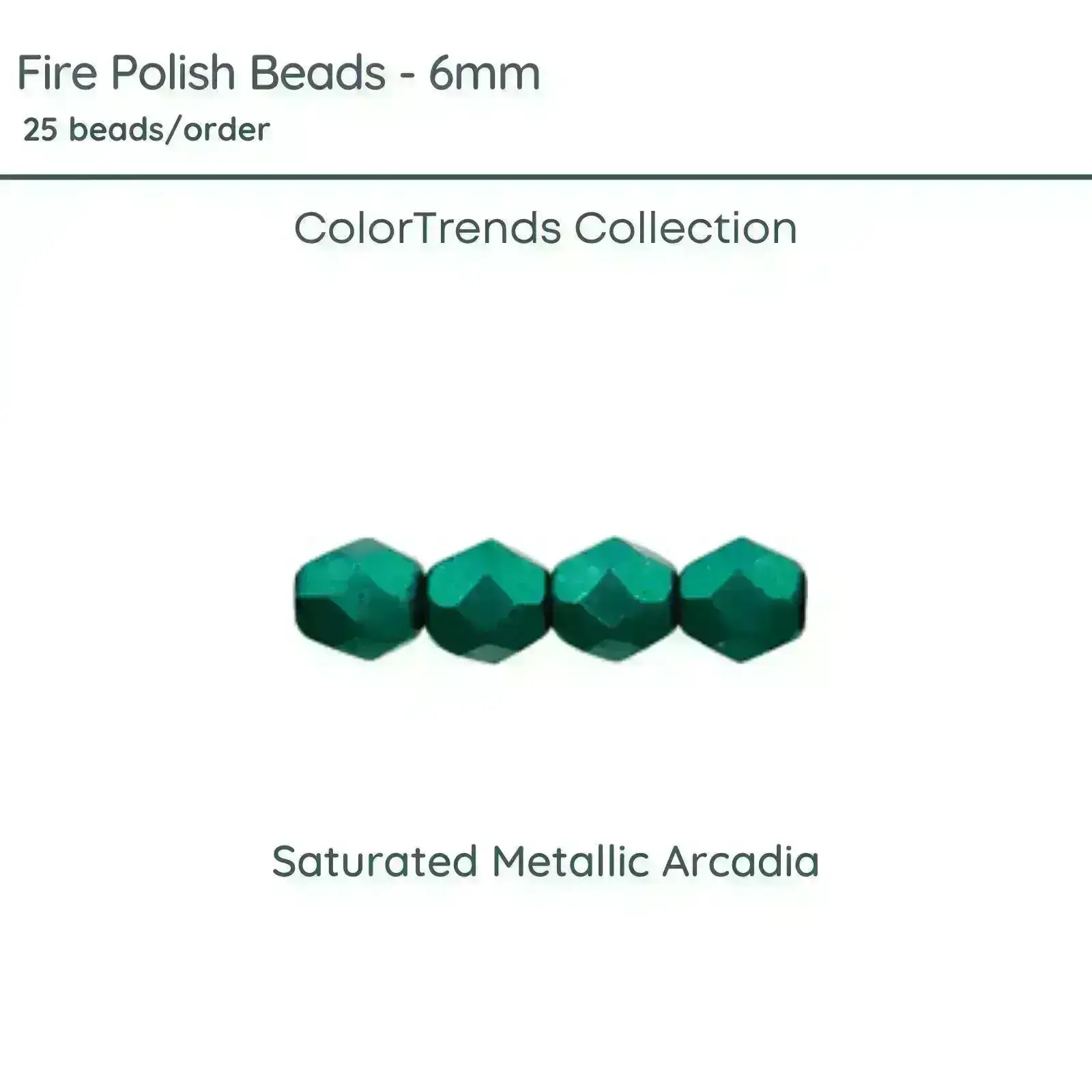 Fire Polish Beads, 6mm, Saturated Metallic Arcadia