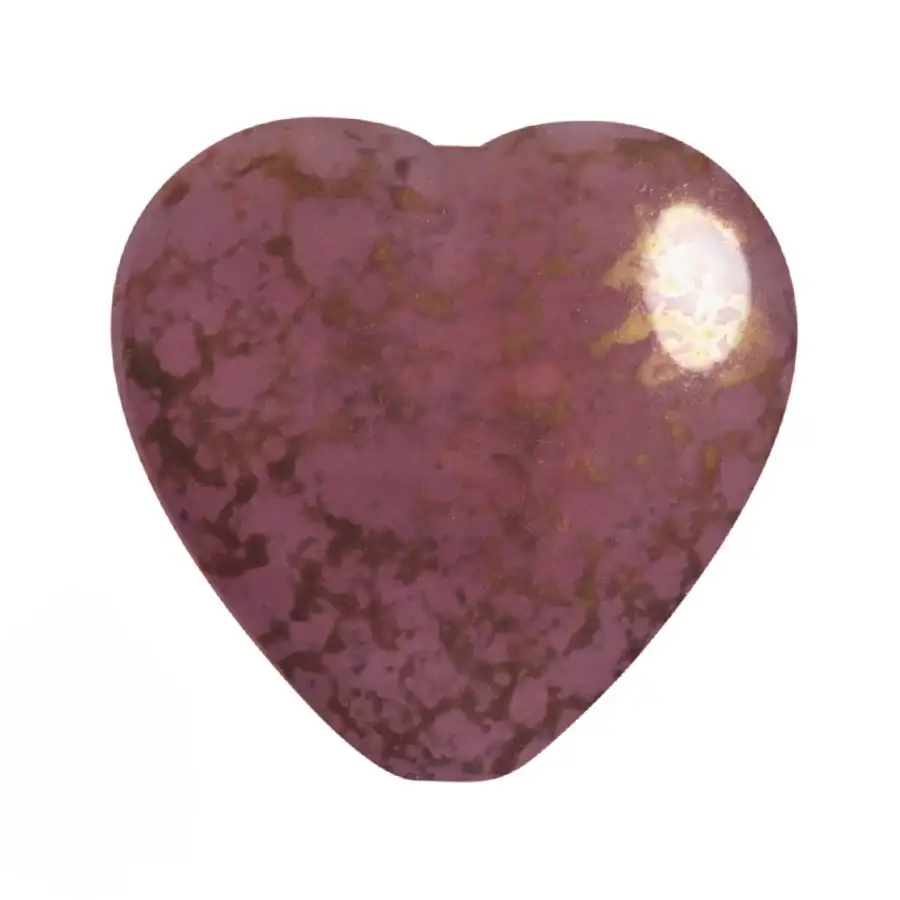 FP Czech Glass Heart Beads, Opaque Rose, 4 pcs. - Image 4