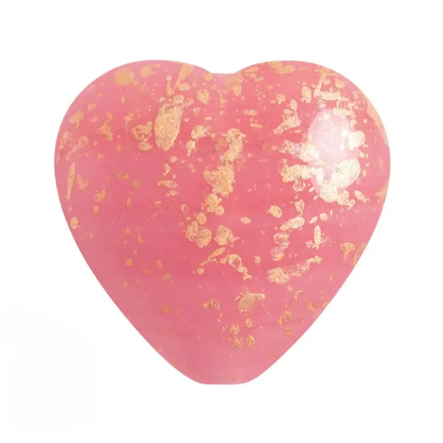 FP Czech Glass Heart Beads, Opaque Rose, 4 pcs. - Image 5