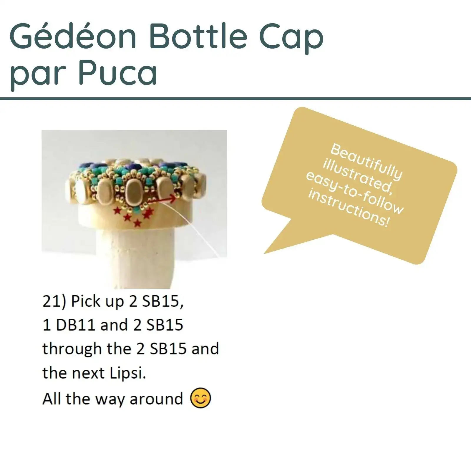 Gédéon Bottle Cap Pattern par Puca - Image 3