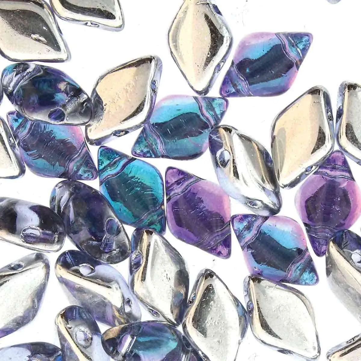 Gemduo Beads, Backlit Violet Ice, 10g.