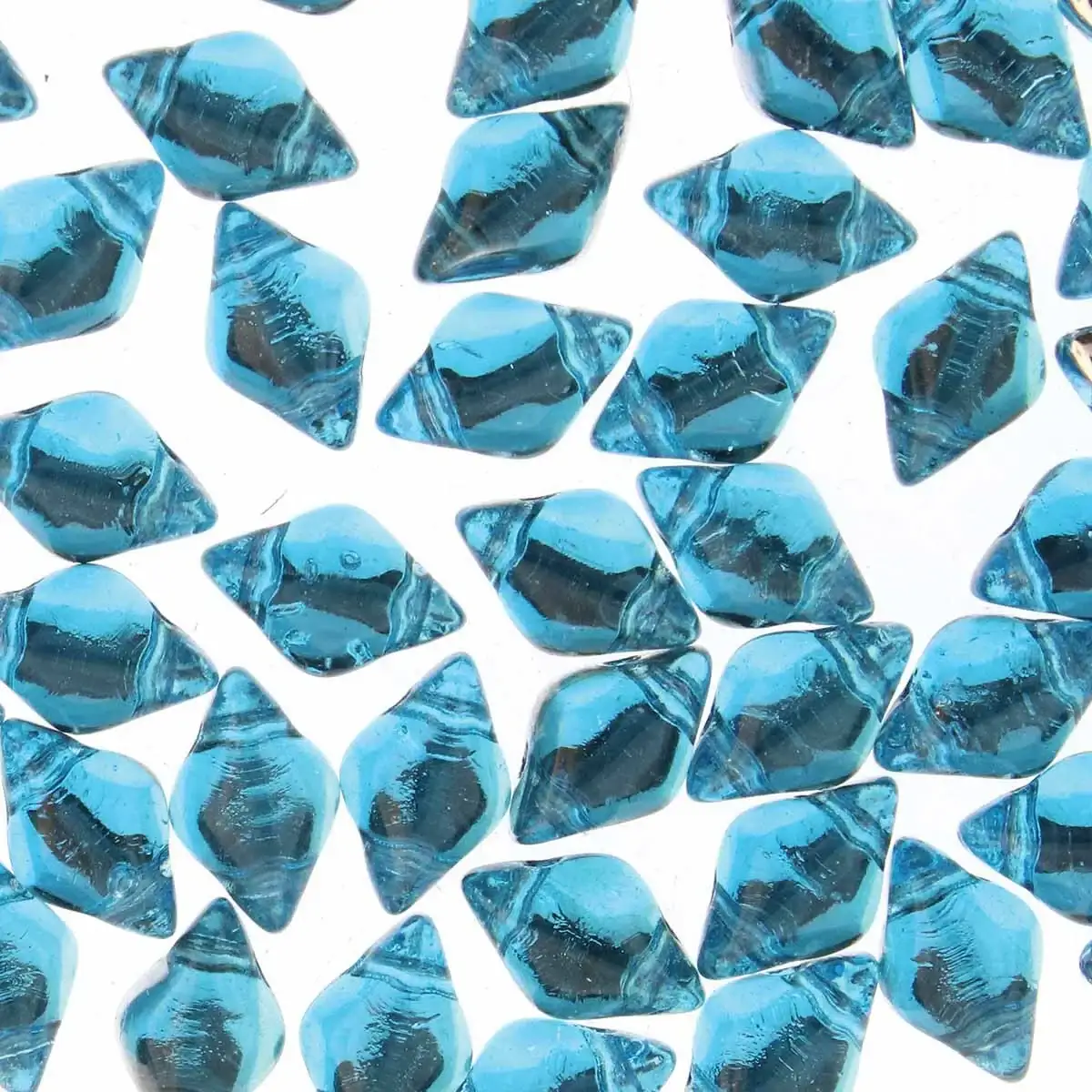 Gemduo Beads, Backlit Aquamarine, 10g.