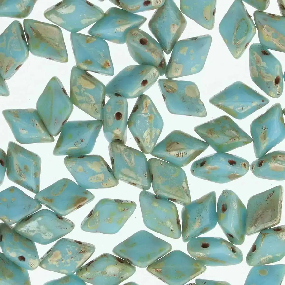 Gemduo Beads, Blue Turquoise Picasso, 10g