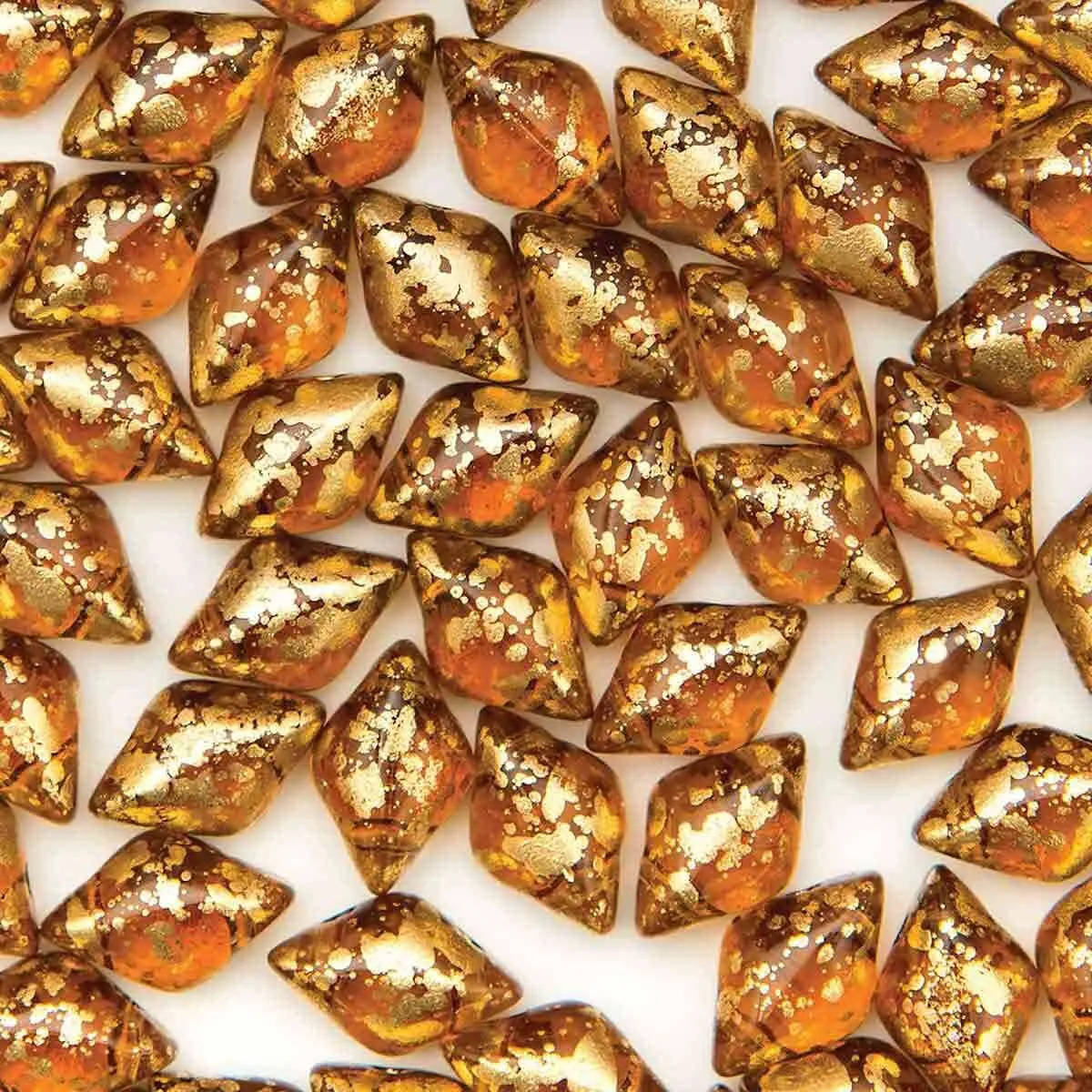 Gemduo Beads, Gold Splash Smoke Topaz, 10g.