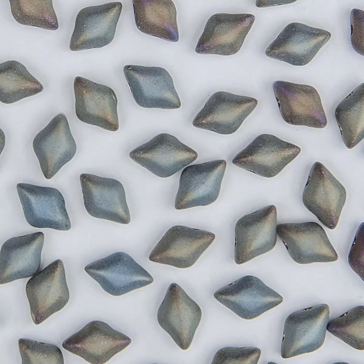 Gemduo Beads, Jet Brown Iris Matte, 10g.