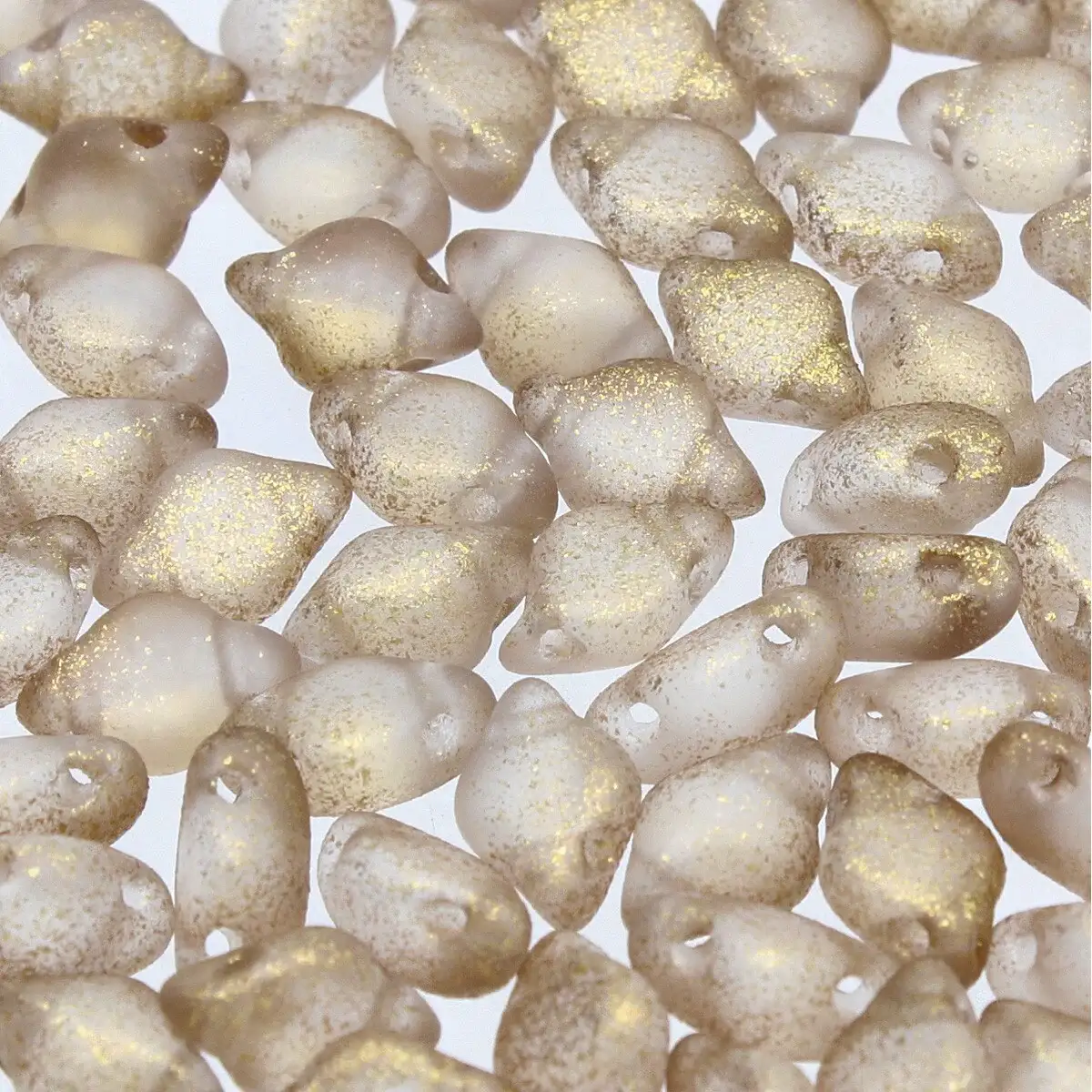 Gemduo Beads, Frozen Matte Ochre, 10g.
