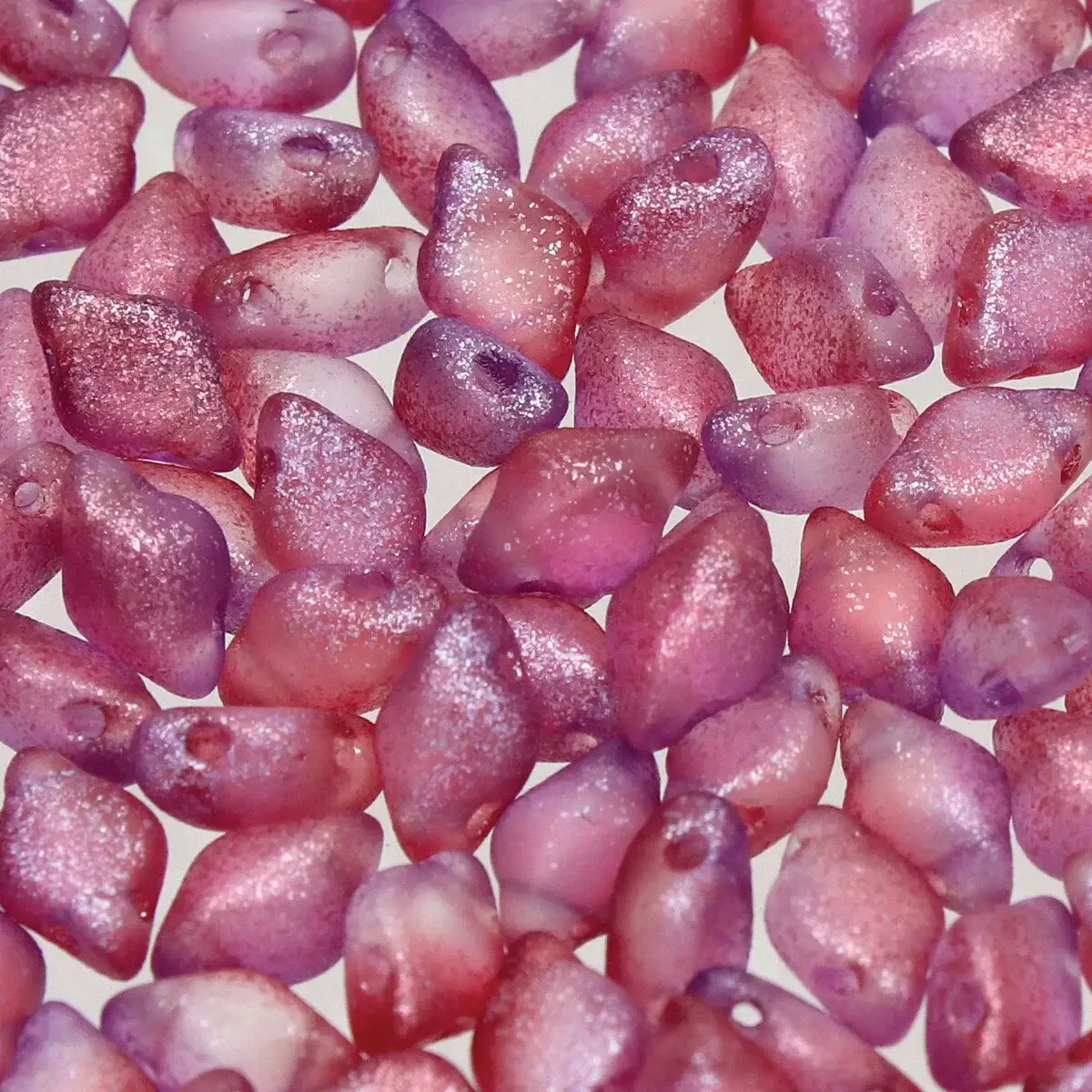 Gemduo Beads, Frozen Matte Pink Purple, 10g.