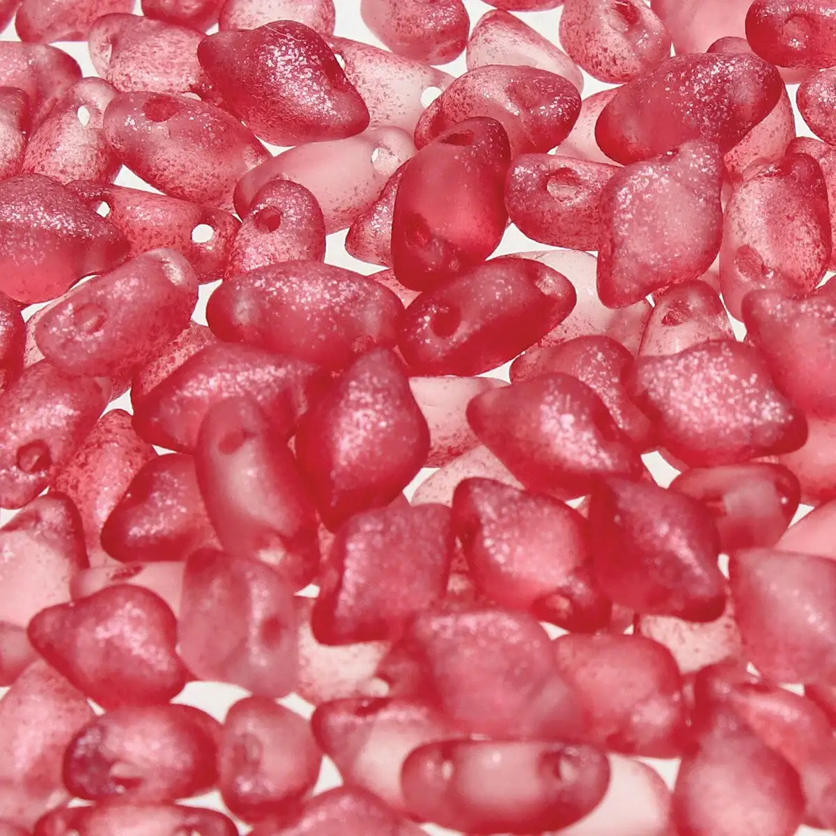 Gemduo Beads, Frozen Matte Red, 10g.
