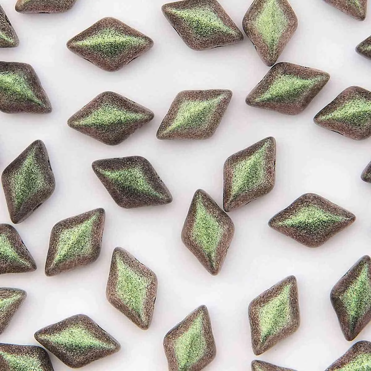 Gemduo Beads, Polychrome Sage & Citrus, 10g.