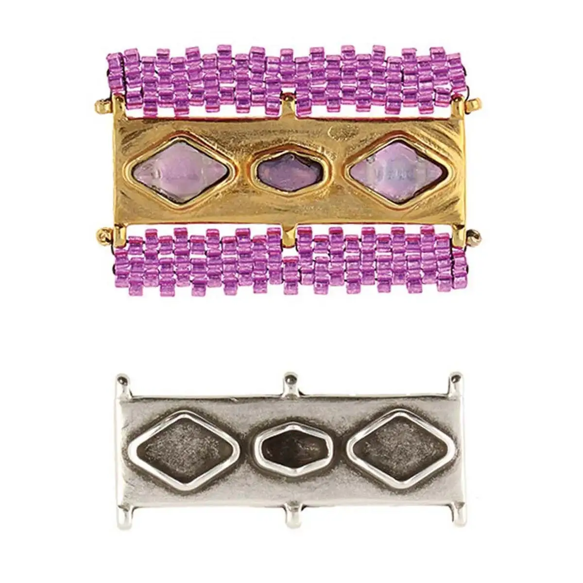 Cymbal Gerakari Delica Bead Connectors with Glue In Elements, 1 pc - Image 3