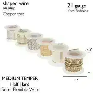German-Style Wire, Medium Temper, Assorted Shapes, 6 Finishes - Image 3