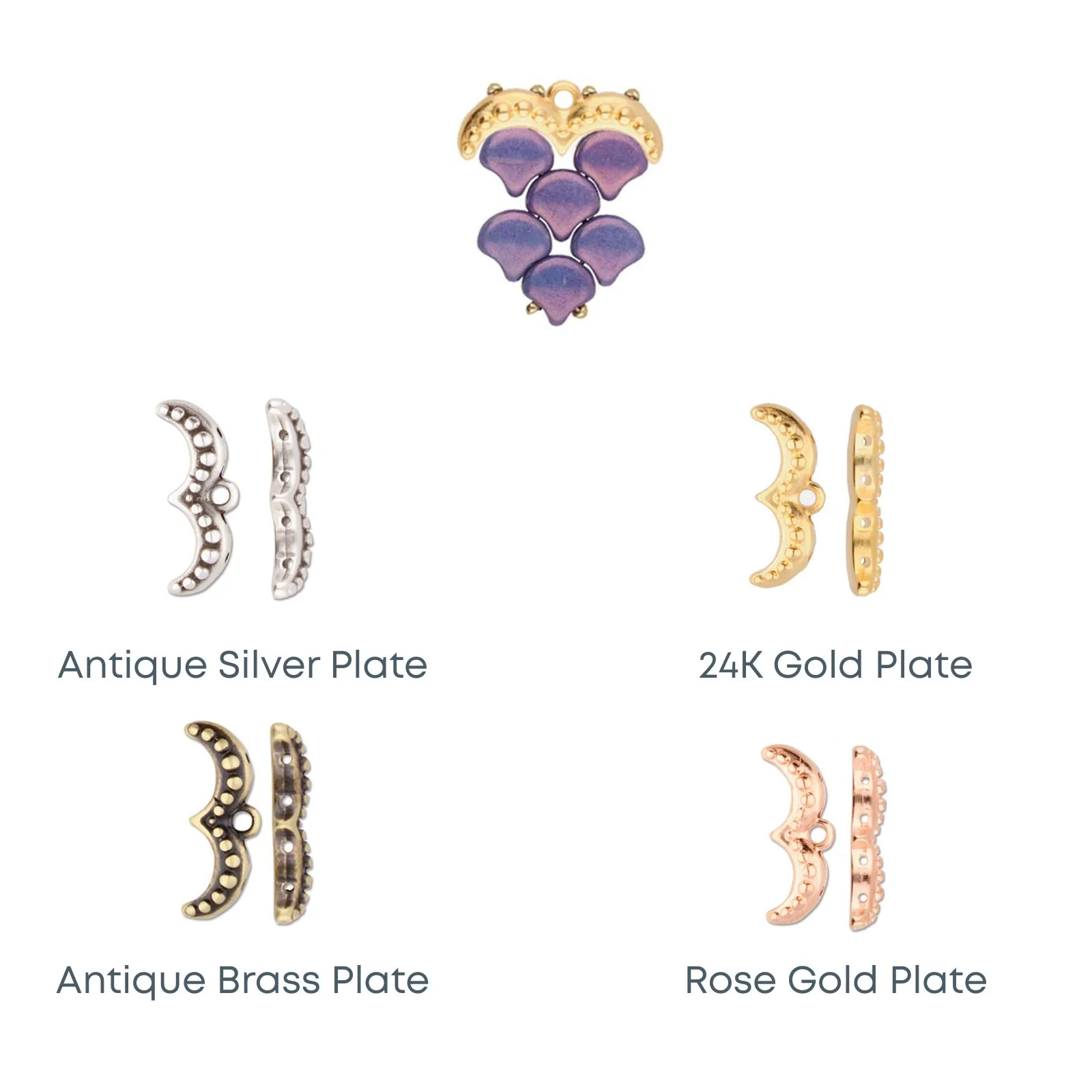 Cymbal Avolathonisi Ginko Bead Ending or Connector, 2 Pcs.