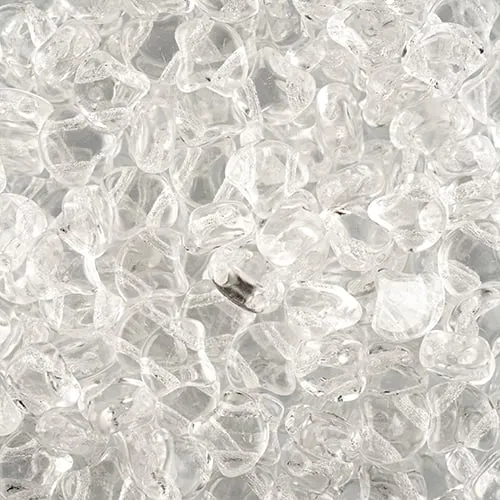 Ginko Beads, Crystal, 10g.