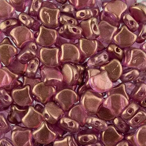 Ginko Beads, Crystal Halo Persian Pink, 10g.