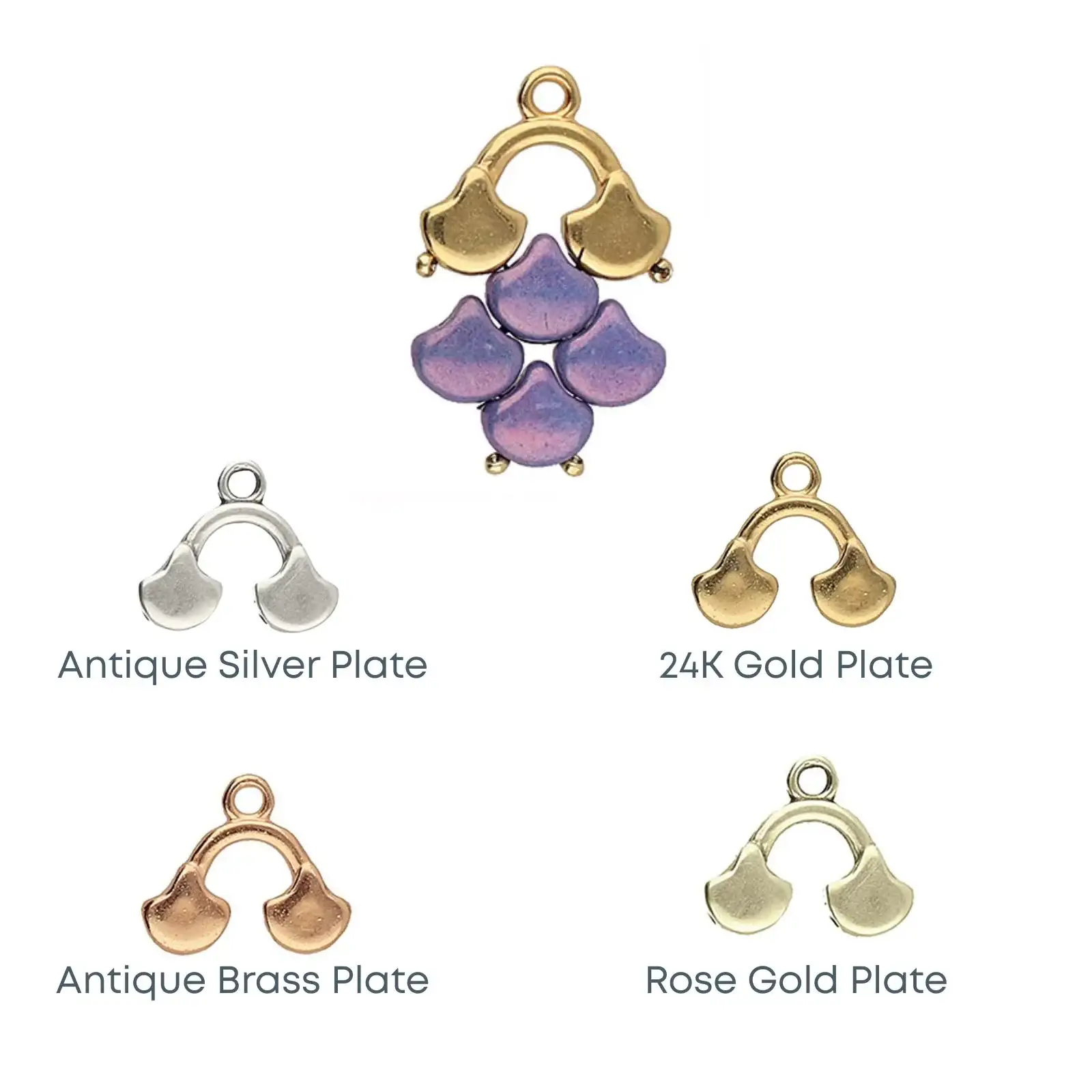 Cymbal Karavos II Ginko Bead Endings, 2 Pcs.