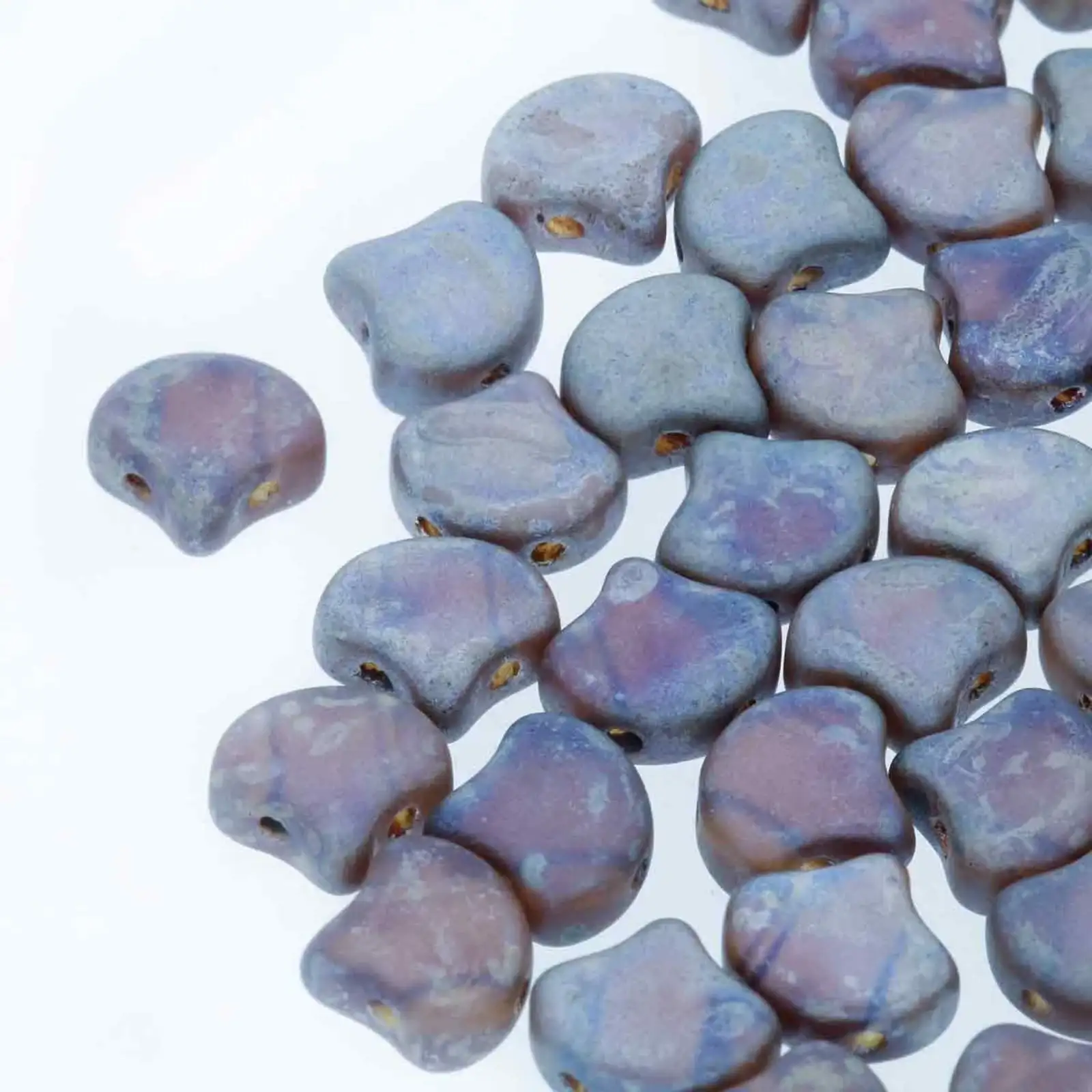 Ginko Beads, Matte Amethyst Rembrandt, 10g.