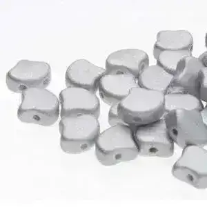 Ginko Beads, Matte Metallic Silver, 10g.