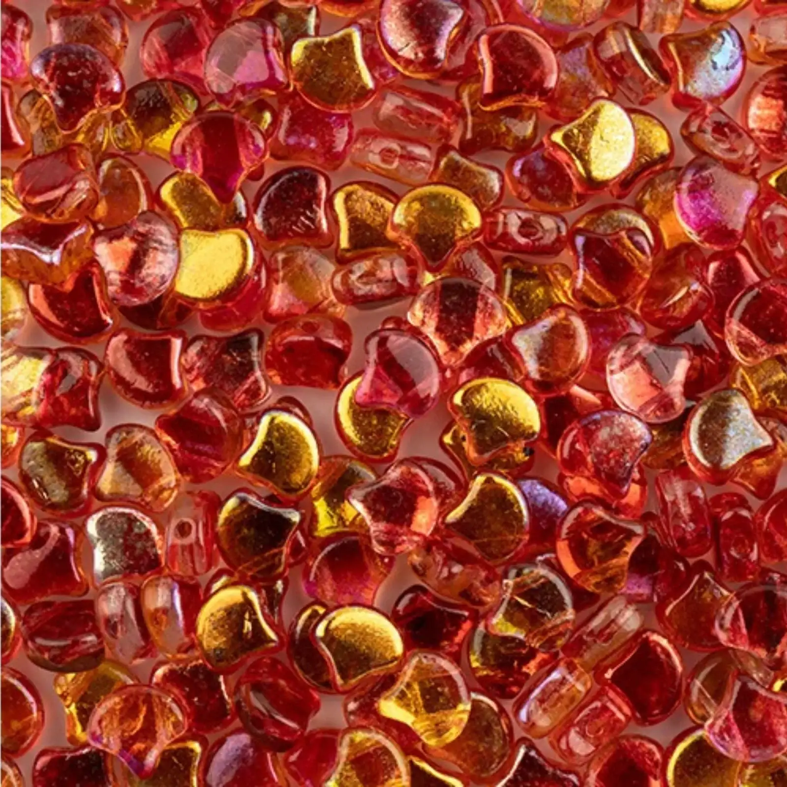 Ginko Beads, Crystal Summer Rainbow Orange, 10g.