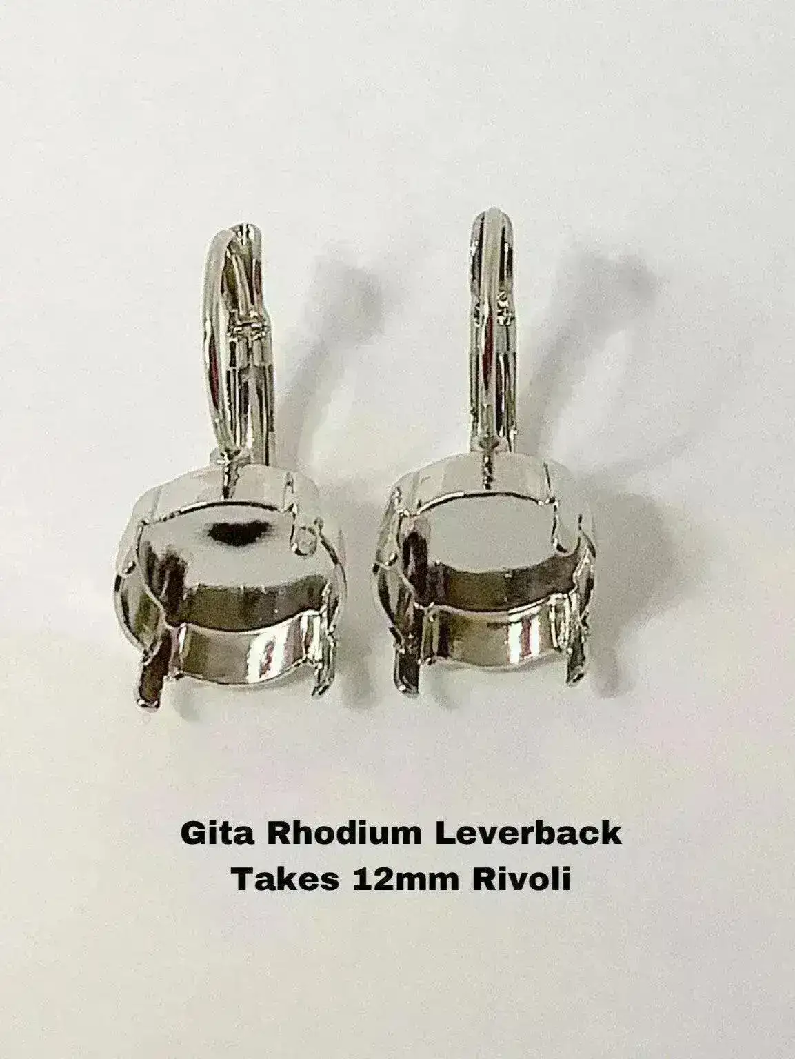 Gita Leverback Earring Settings for 12mm Crystal