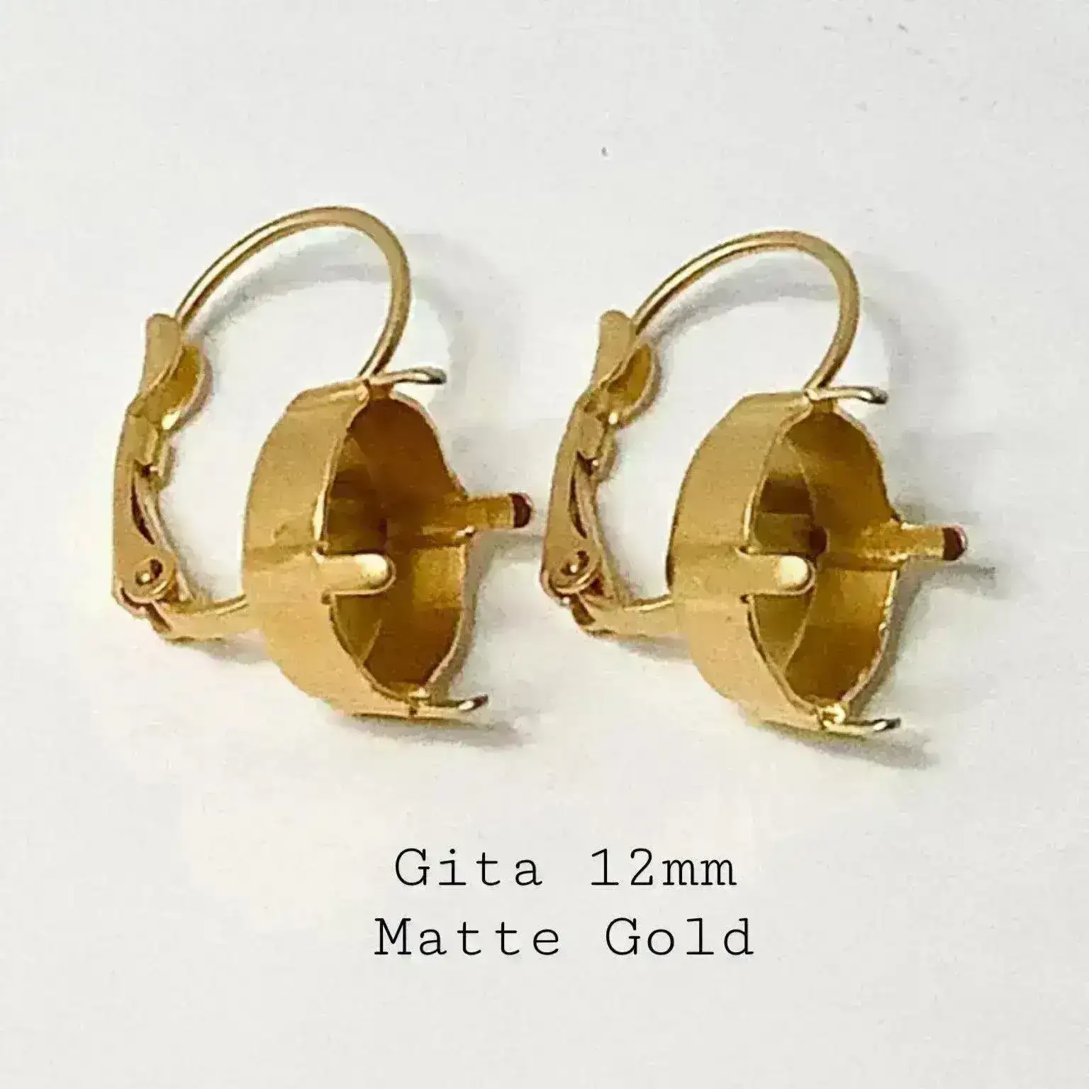 Gita Leverback Earring Settings for 12mm Crystal - Image 3