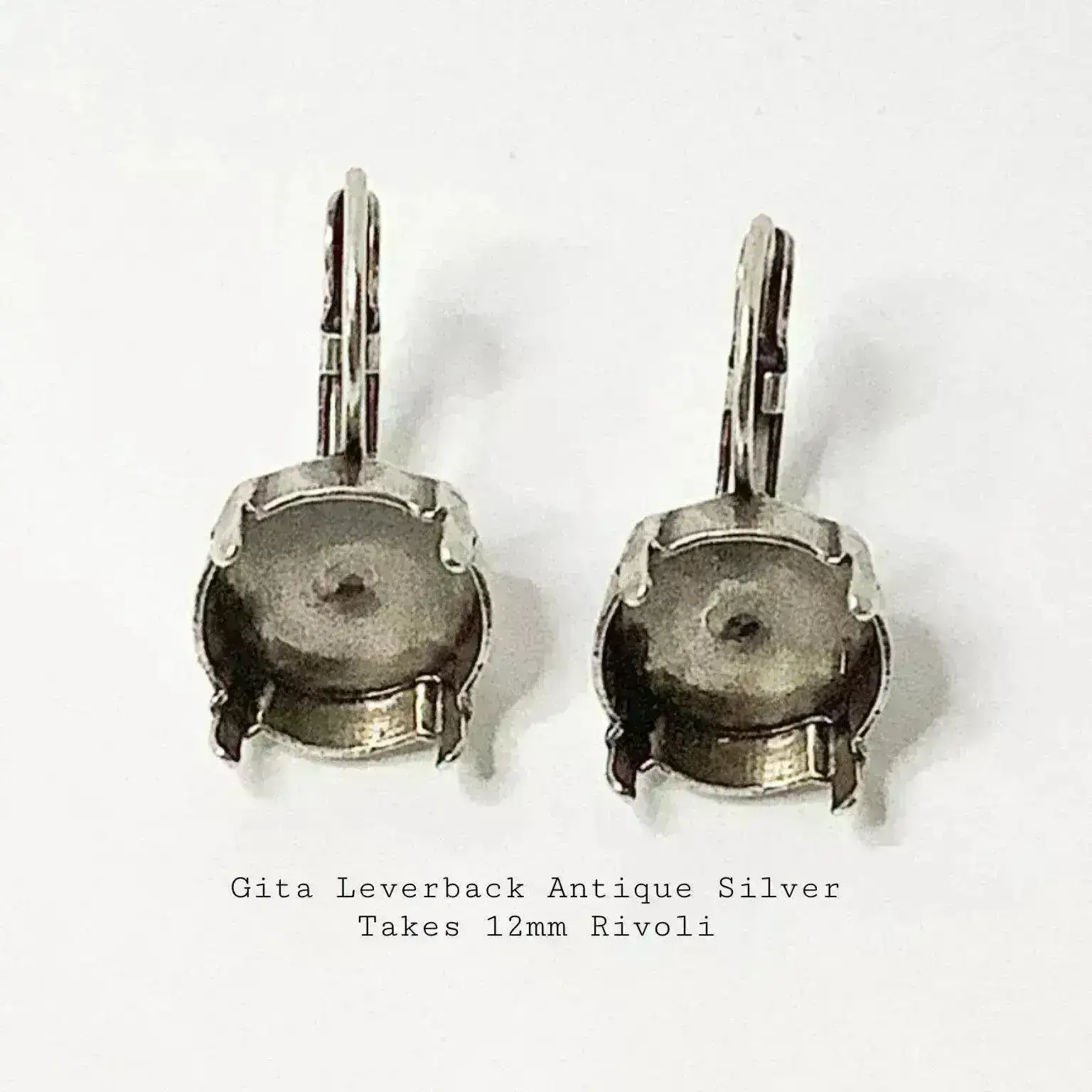 Gita Leverback Earring Settings for 12mm Crystal - Image 4