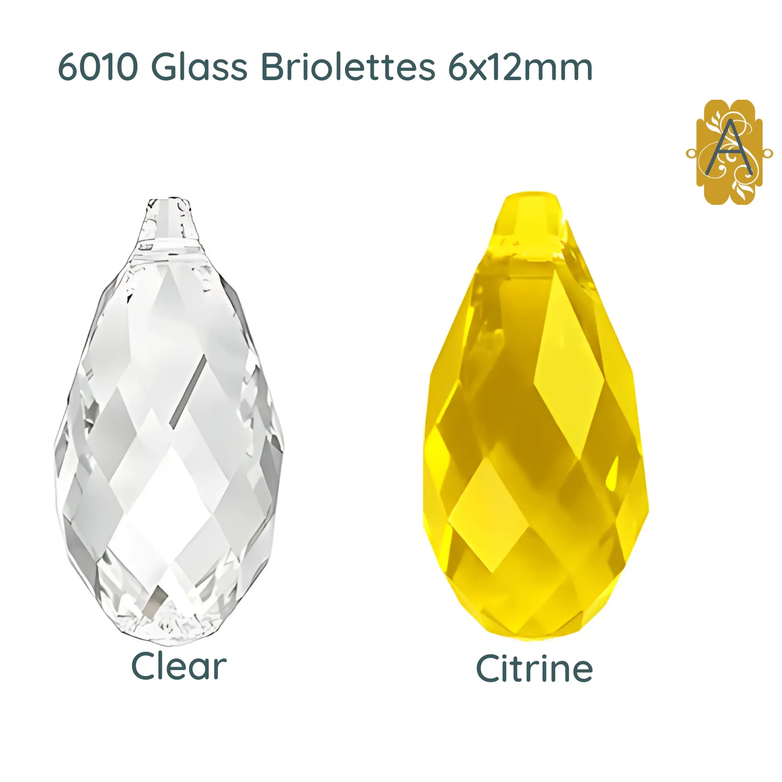 Faceted Glass Teardrop Briolettes, 6010 Style, 6x12mm, 4 Pcs. 14 Colors - Image 6