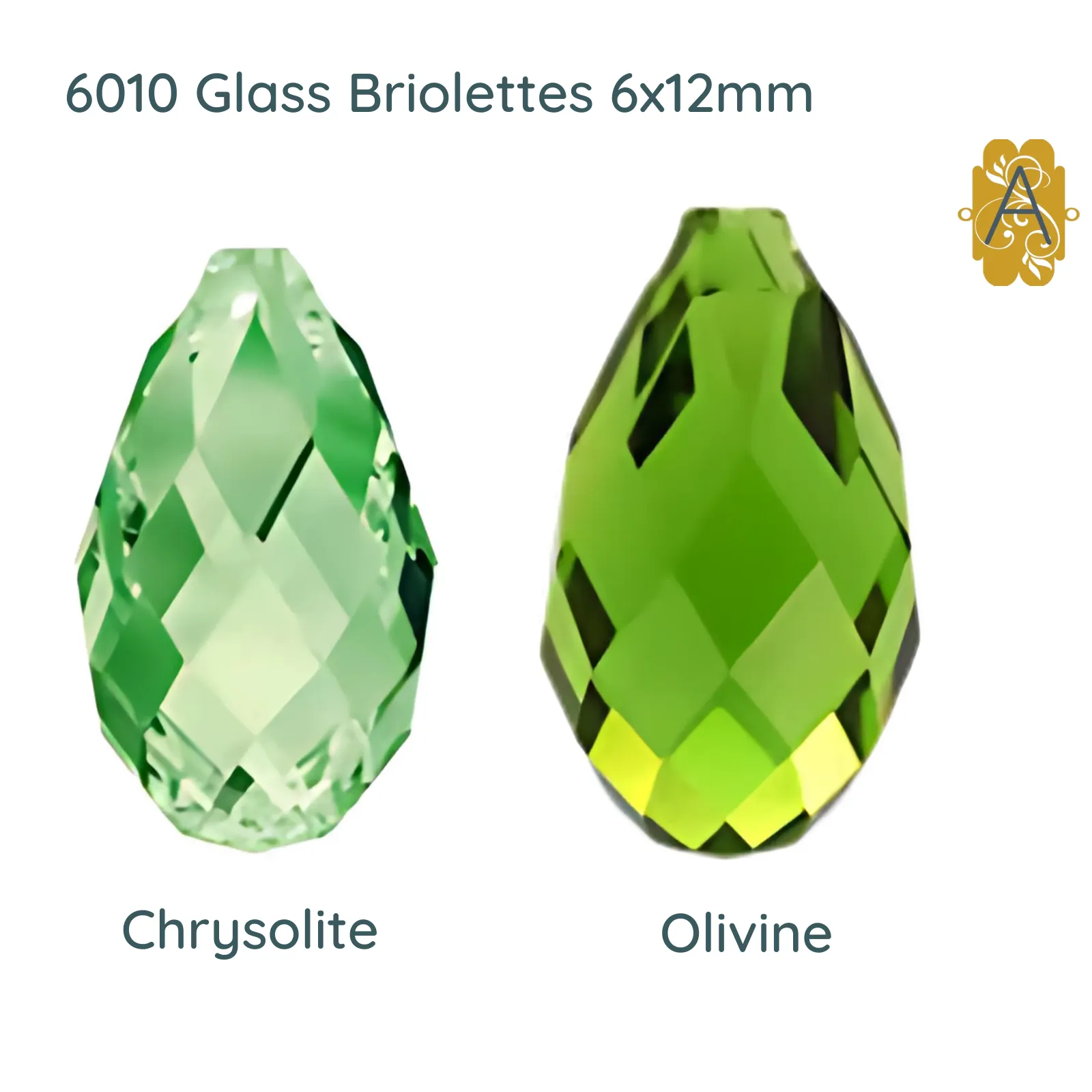 Faceted Glass Teardrop Briolettes, 6010 Style, 6x12mm, 4 Pcs. 14 Colors - Image 7