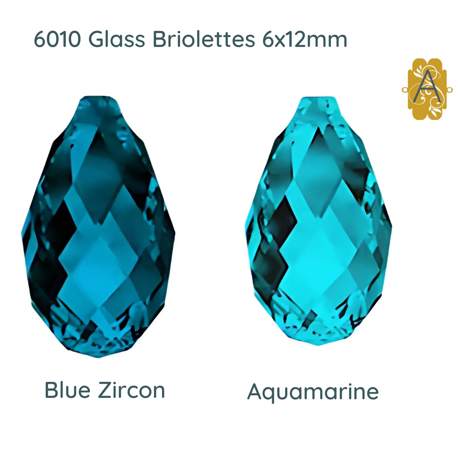 Faceted Glass Teardrop Briolettes, 6010 Style, 6x12mm, 4 Pcs. 14 Colors - Image 9