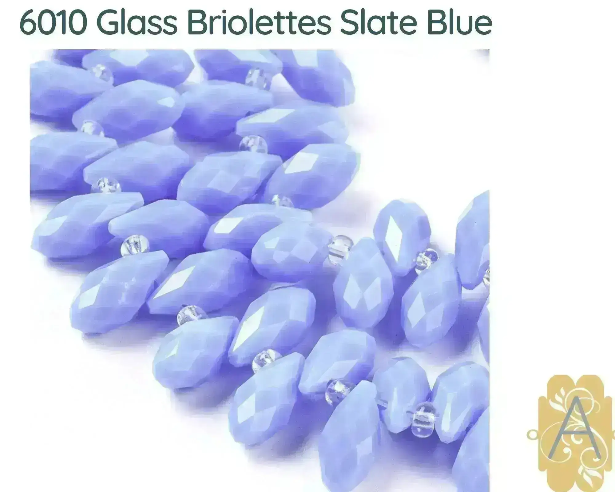 Faceted Glass Briolettes, 6010 style, Imitation Jade, Blue Array - Image 3
