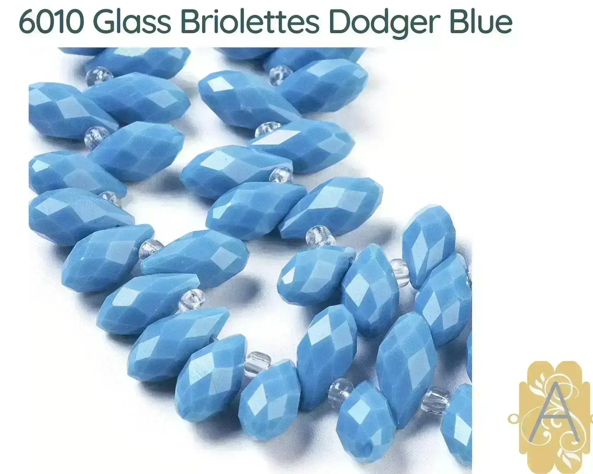 Faceted Glass Briolettes, 6010 style, Imitation Jade, Blue Array - Image 4