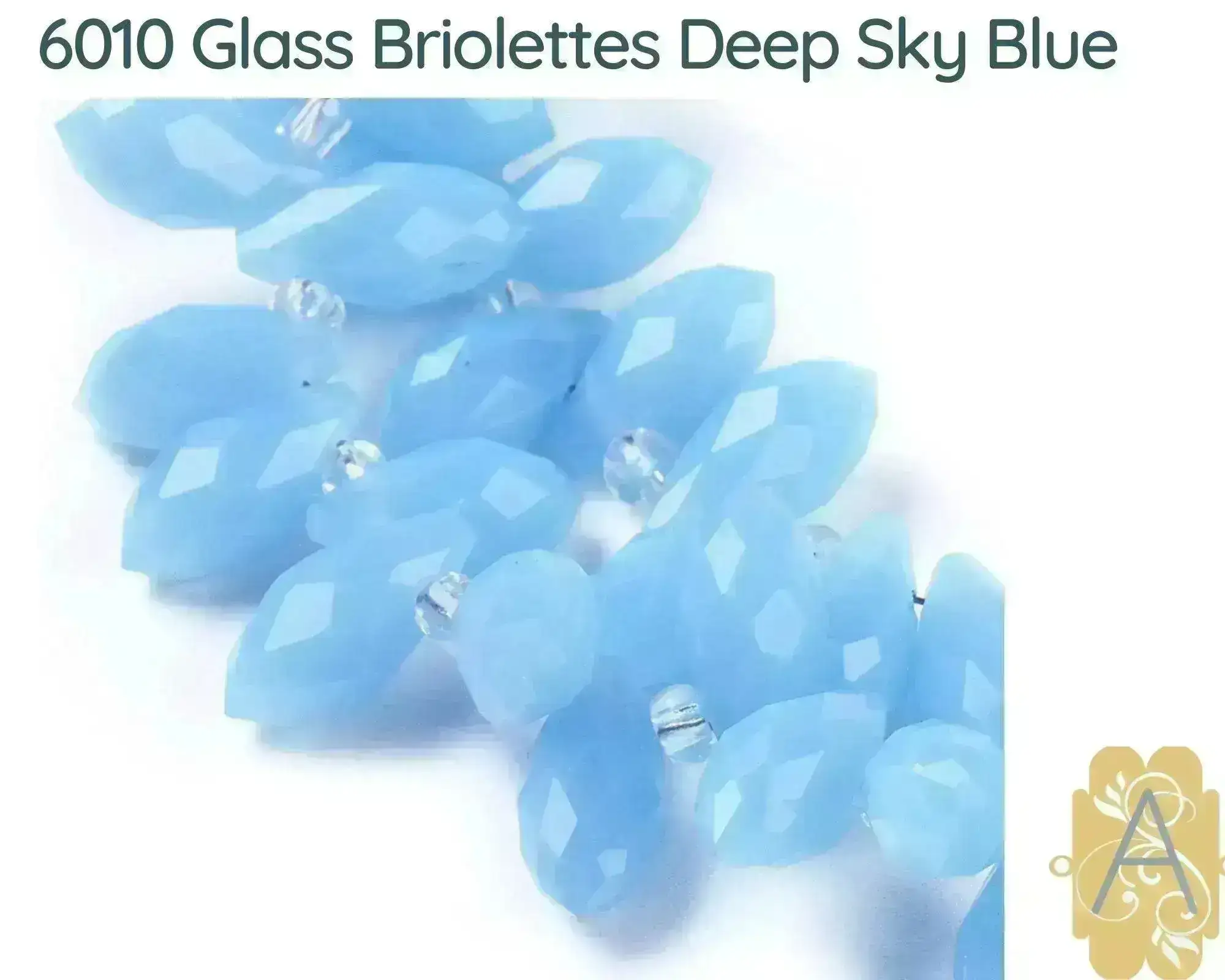 Faceted Glass Briolettes, 6010 style, Imitation Jade, Blue Array - Image 5