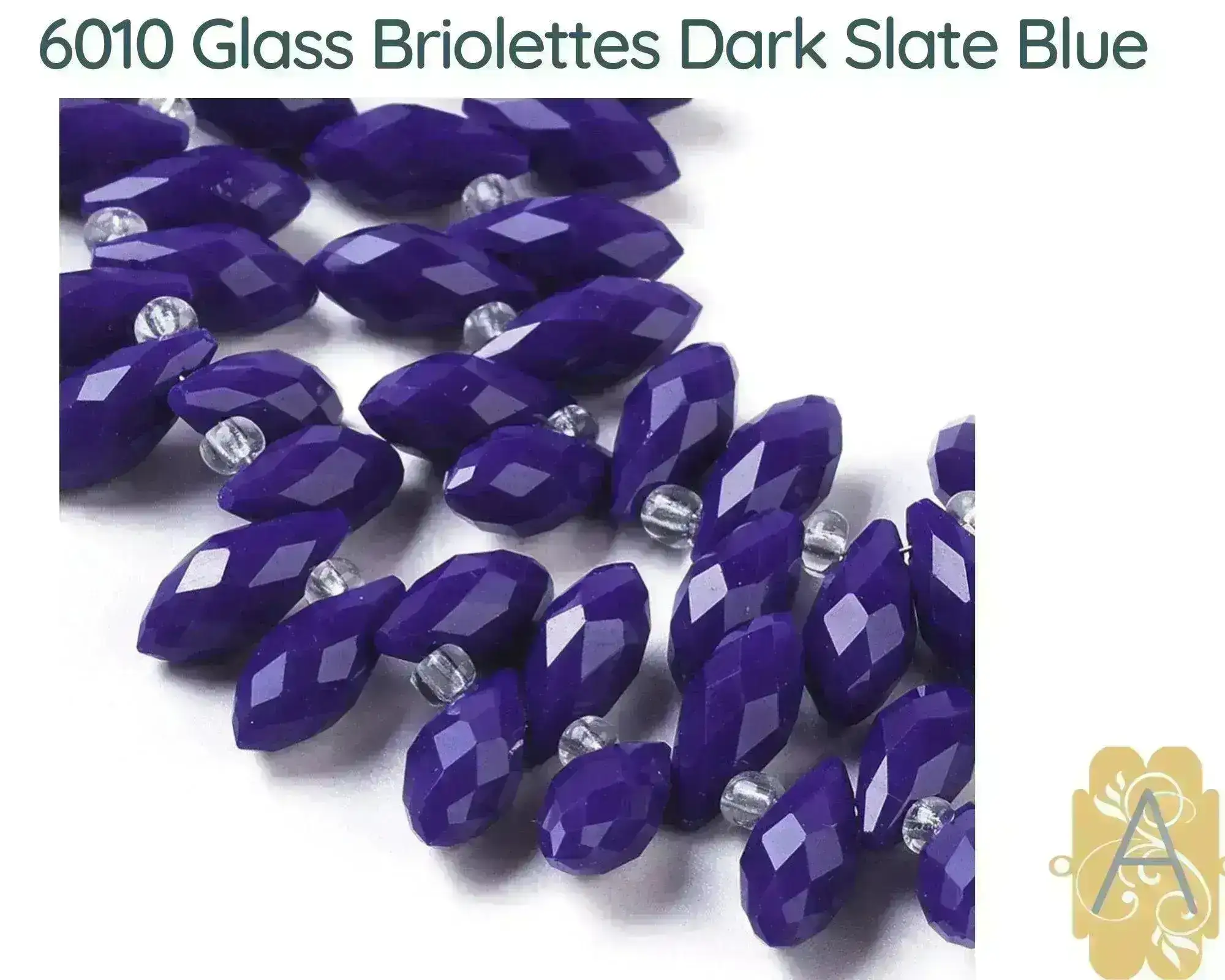 Faceted Glass Briolettes, 6010 style, Imitation Jade, Blue Array - Image 6