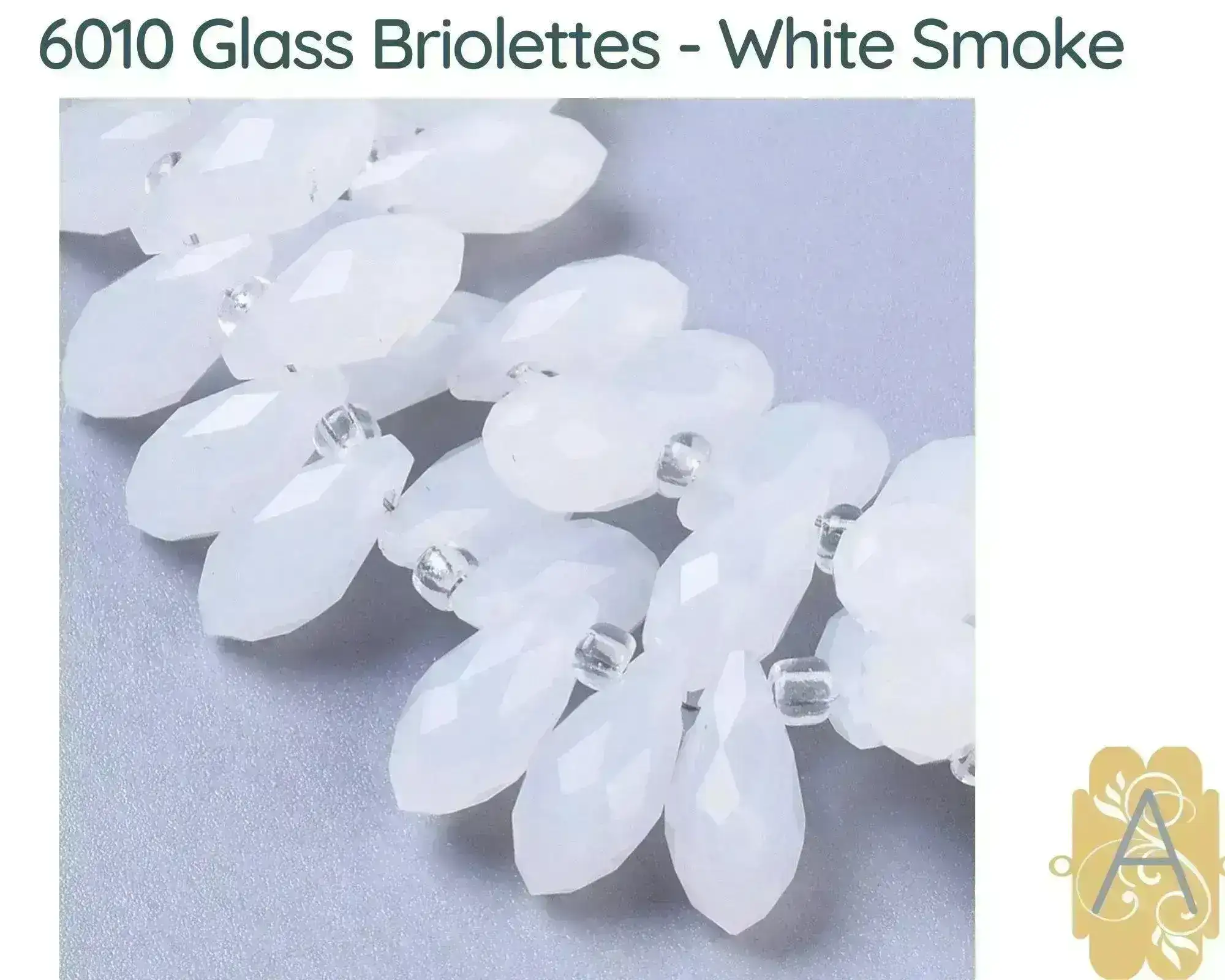 Faceted Glass Briolettes, 6010 style, Imitation Jade, Pastel Array - Image 3