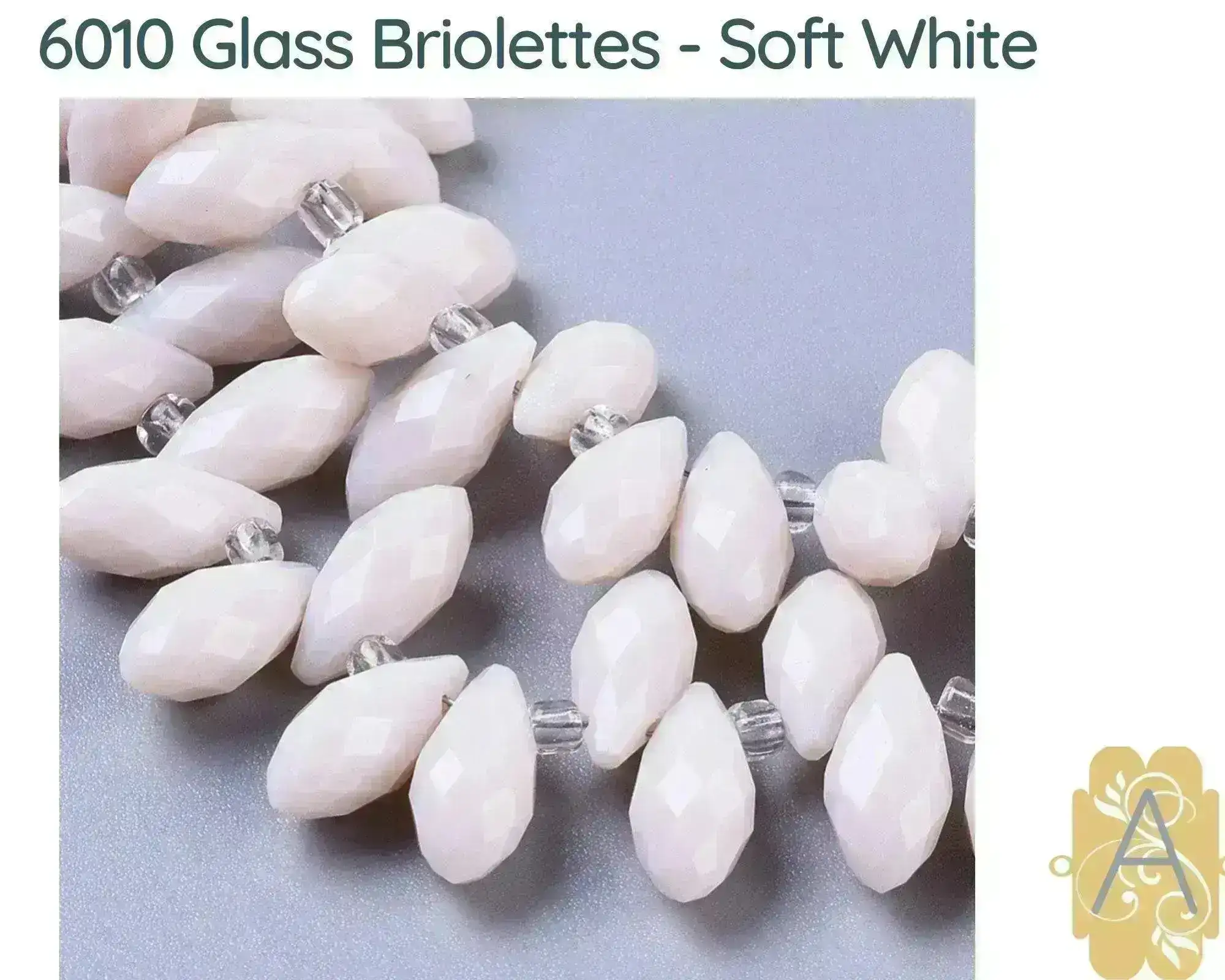 Faceted Glass Briolettes, 6010 style, Imitation Jade, Pastel Array - Image 5
