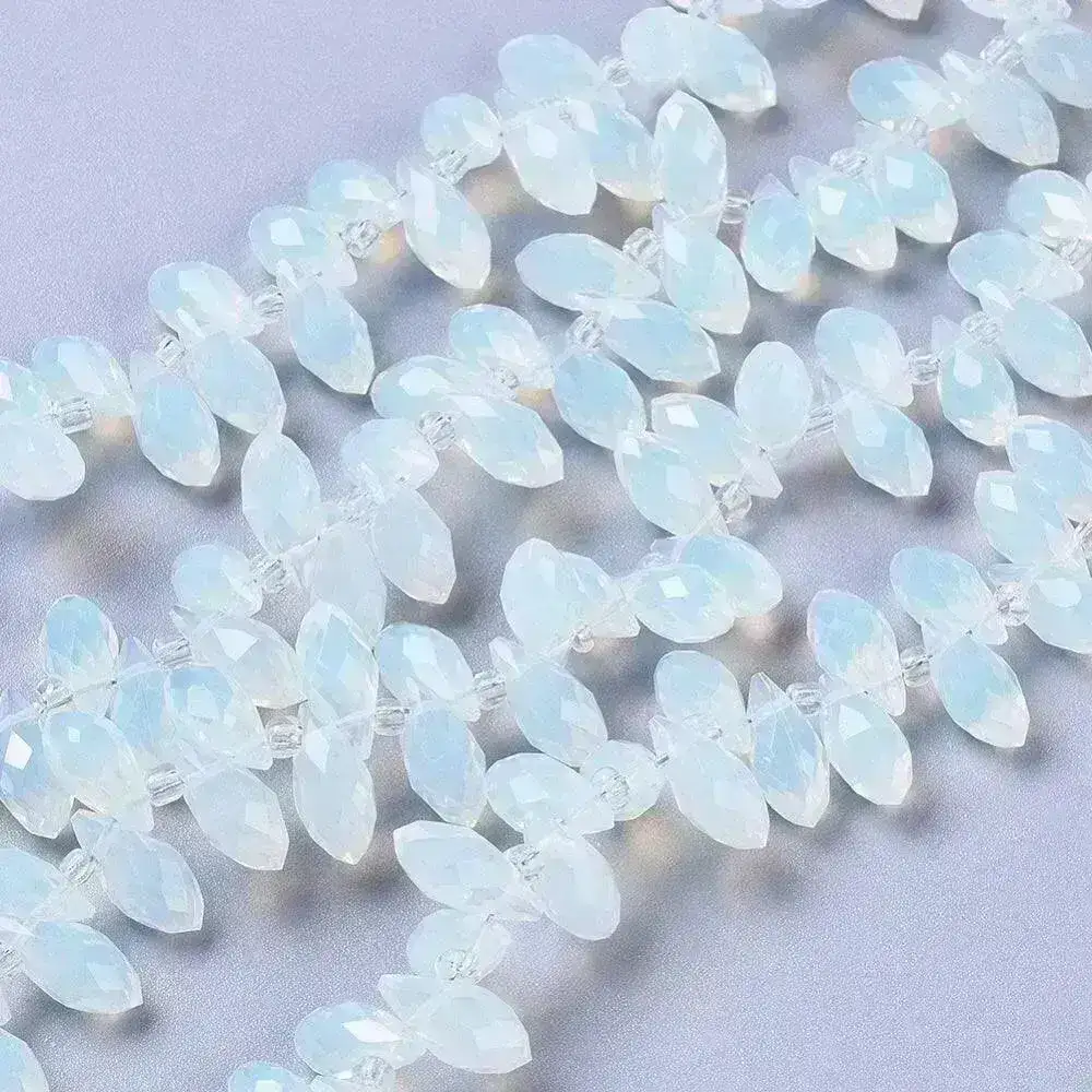 Faceted Glass Briolettes, 6010 style, Imitation Jade, Pastel Array - Image 7