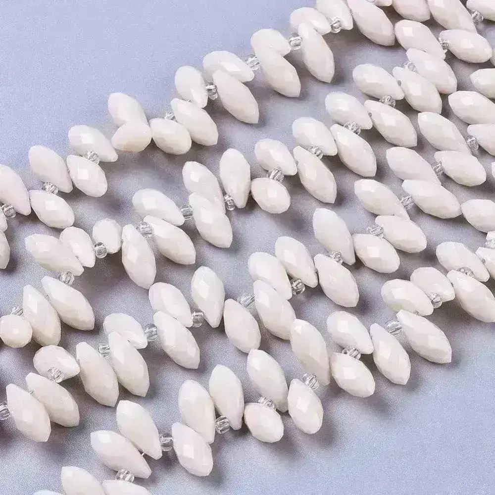 Faceted Glass Briolettes, 6010 style, Imitation Jade, Pastel Array - Image 9