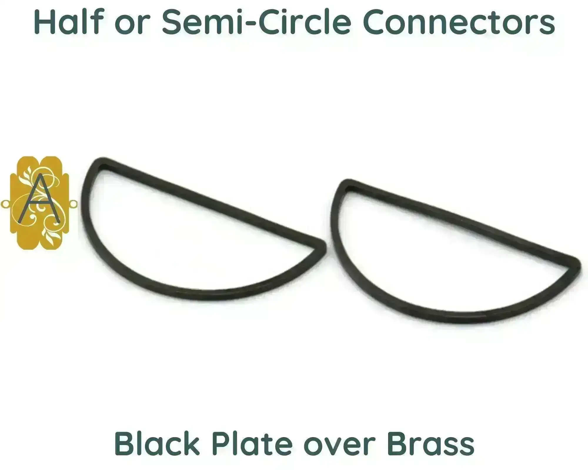 Semi-Circle or Half Moon Connectors, 4 Finishes - Image 5