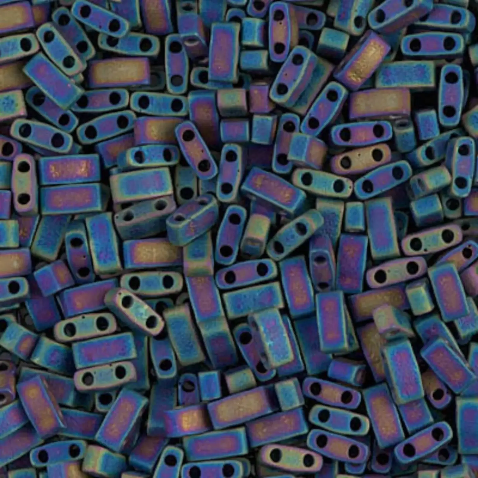 Miyuki Half Tila Beads, HTL-401FR, Black Matte AB 5g