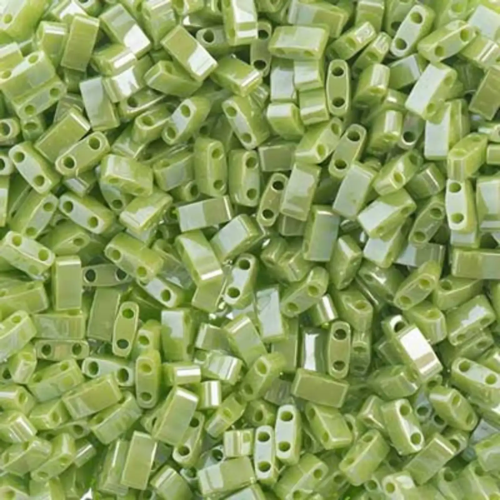 Miyuki Half Tila Beads, HTL-439, Chartreuse Opaque Luster 5g