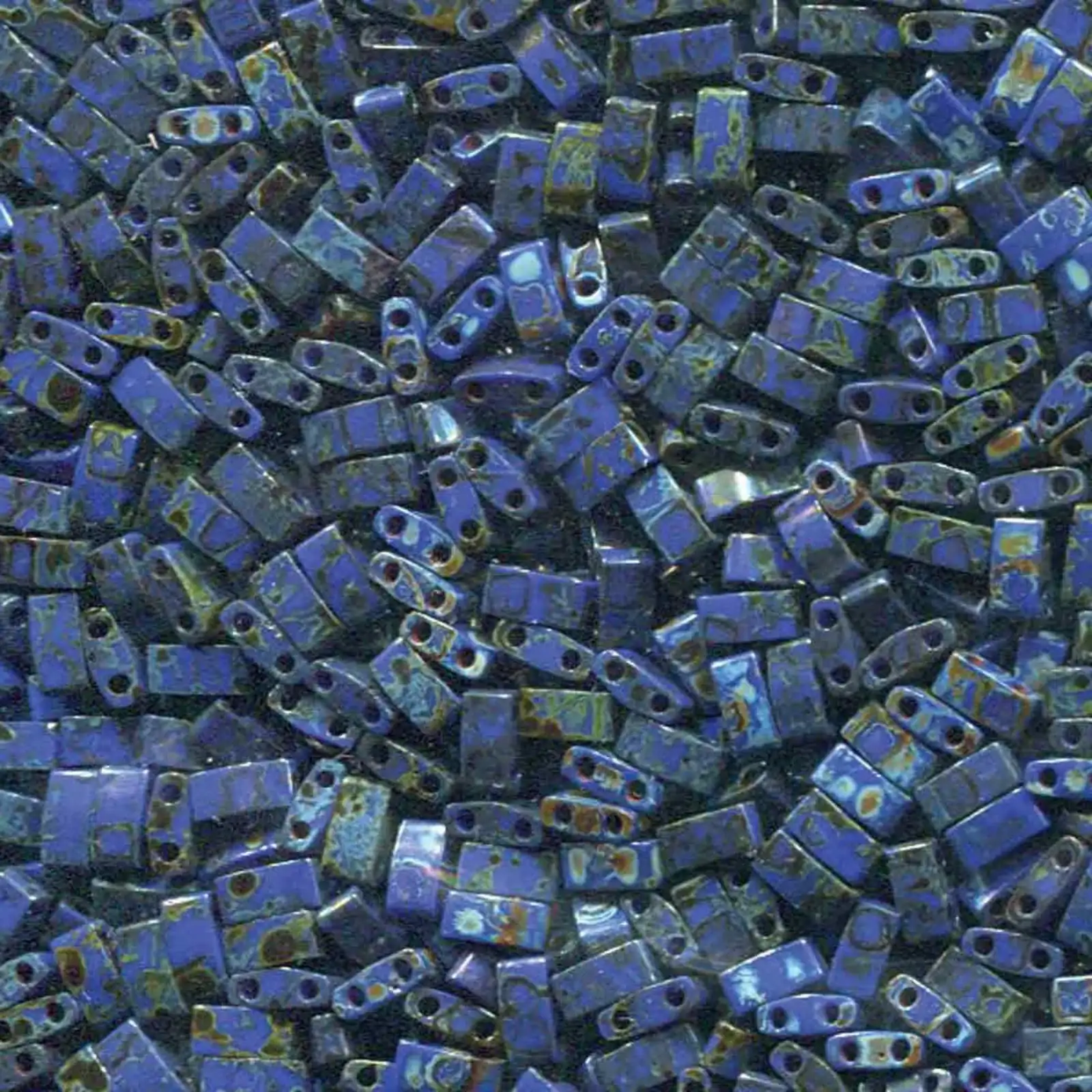 Miyuki Half Tila Beads, HTL-4518, Cobalt Picasso 5g