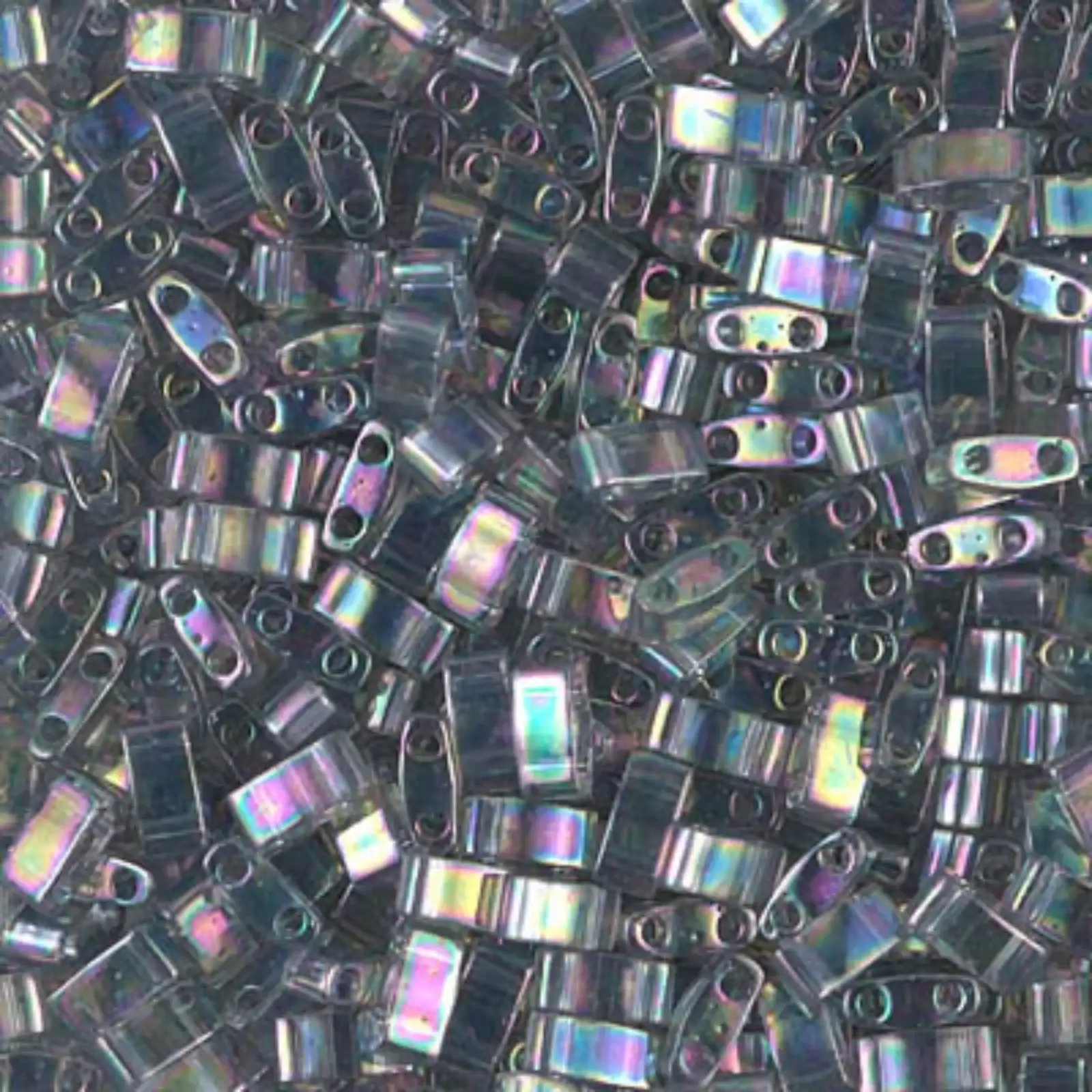 Miyuki Half Tila Beads, HTL-2440D, Dark Transparent Rainbow Luster 5g