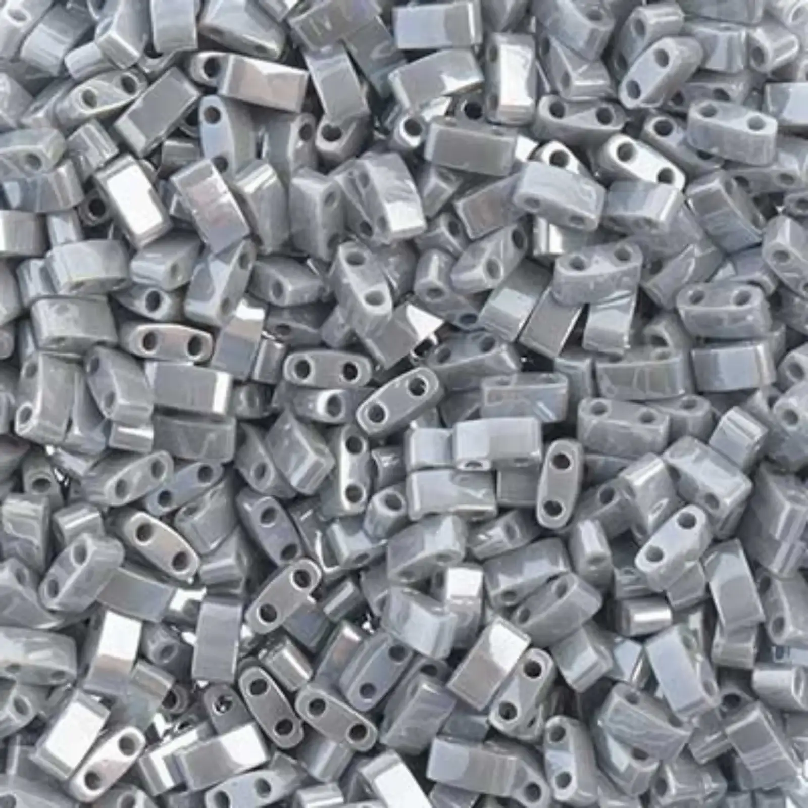 Miyuki Half Tila Beads, HTL-443, Grey Ceylon Opaque 5g
