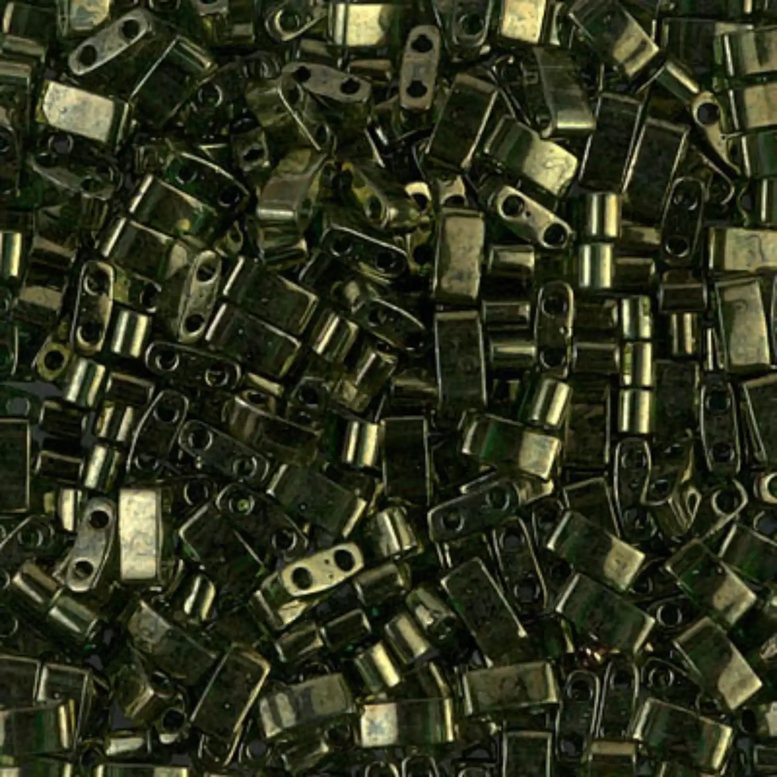 Miyuki Half Tila Beads, HTL-306, Olive Green Gold Luster 5g