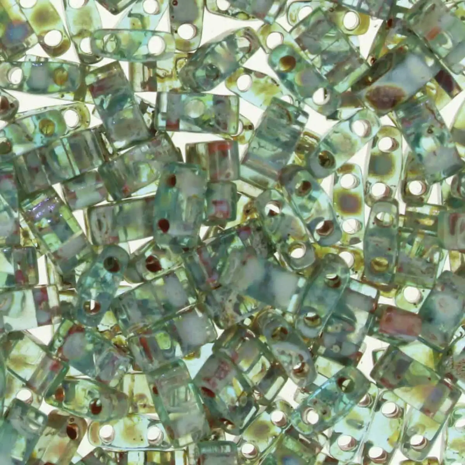 Miyuki Half Tila Beads, HTL-4506, Olivine Transparent Picasso 5g
