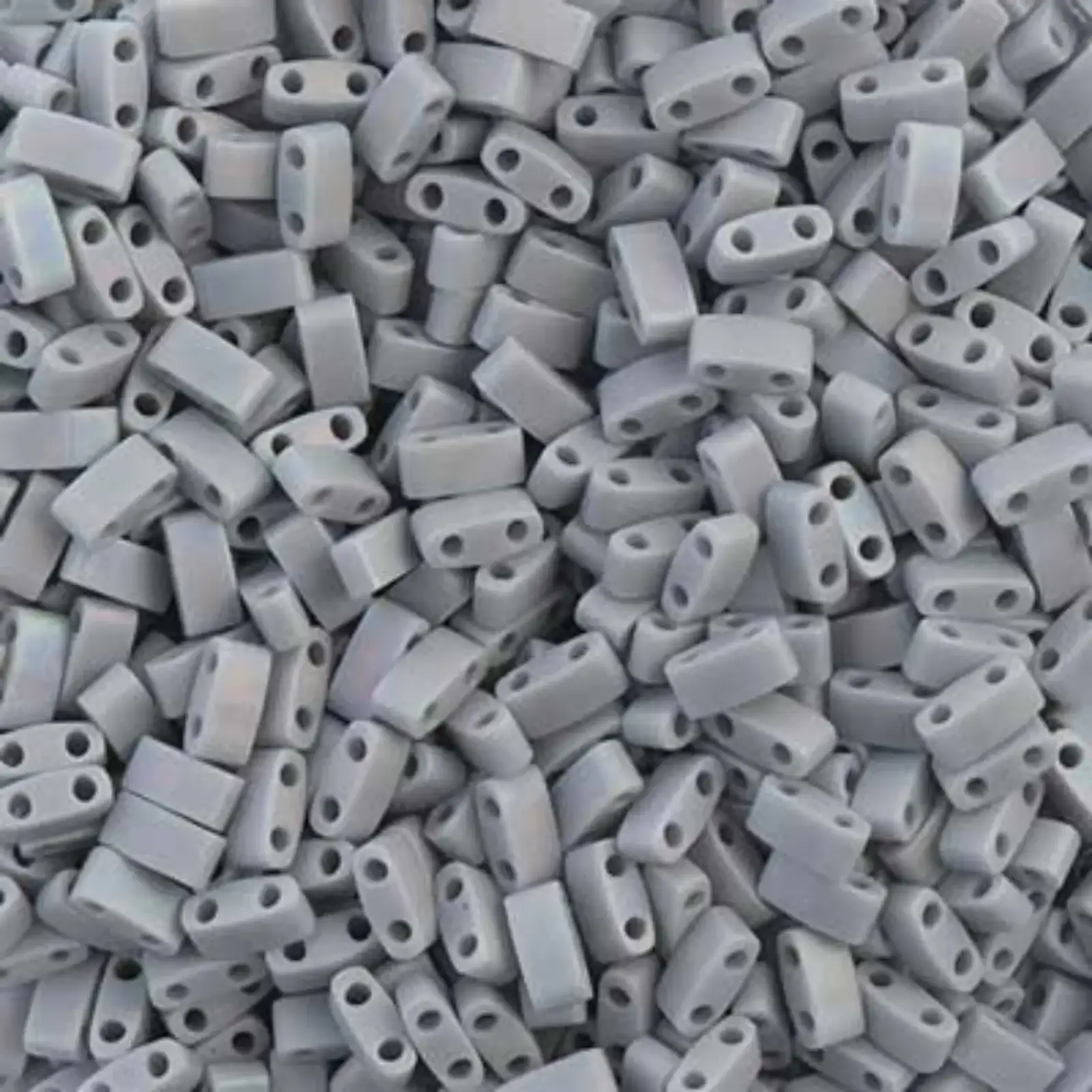 Miyuki Half Tila Beads, HTL-498FR, Silver Grey Matte AB 5g