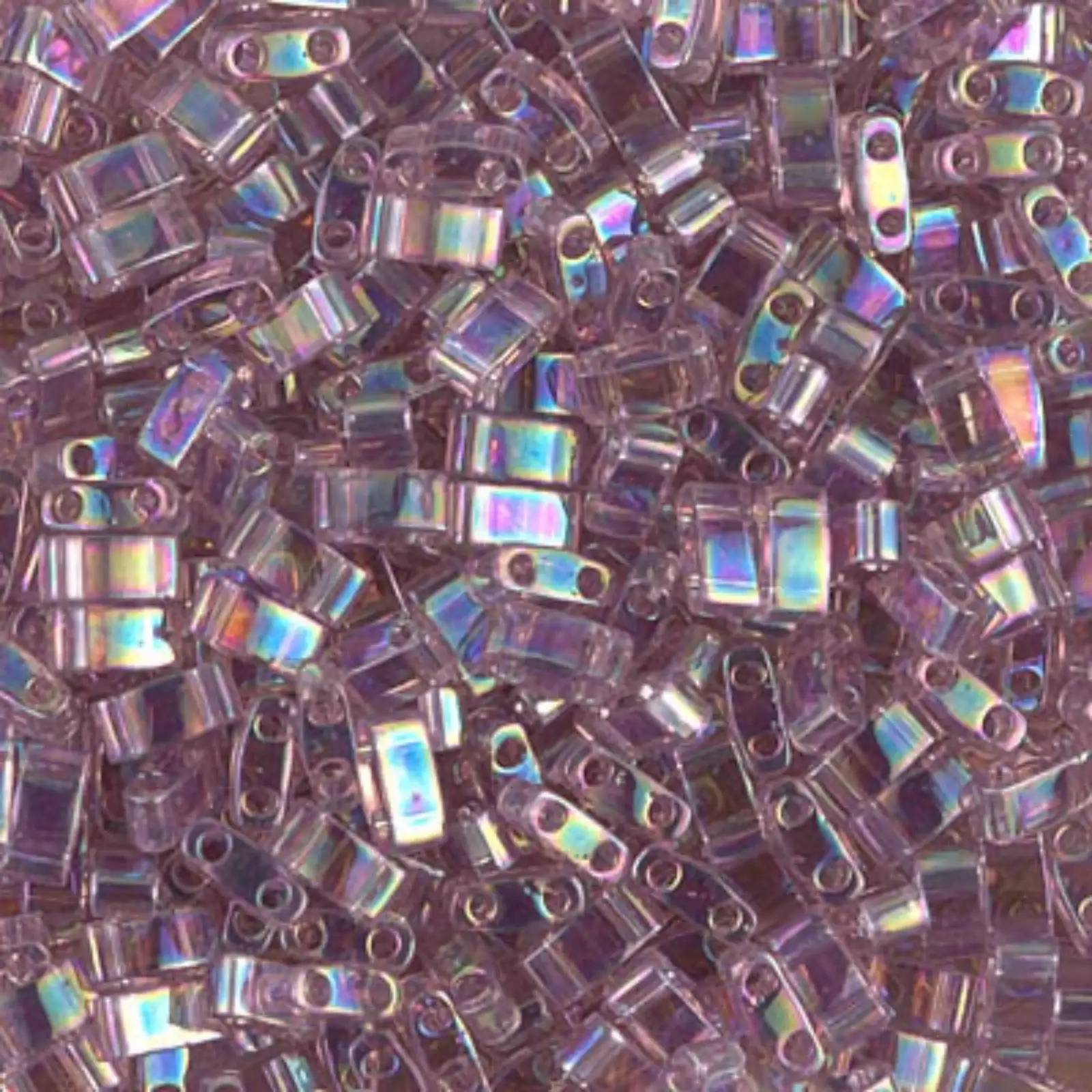 Miyuki Half Tila Beads, HTL-256, Smoky Amethyst Transparent AB 5g